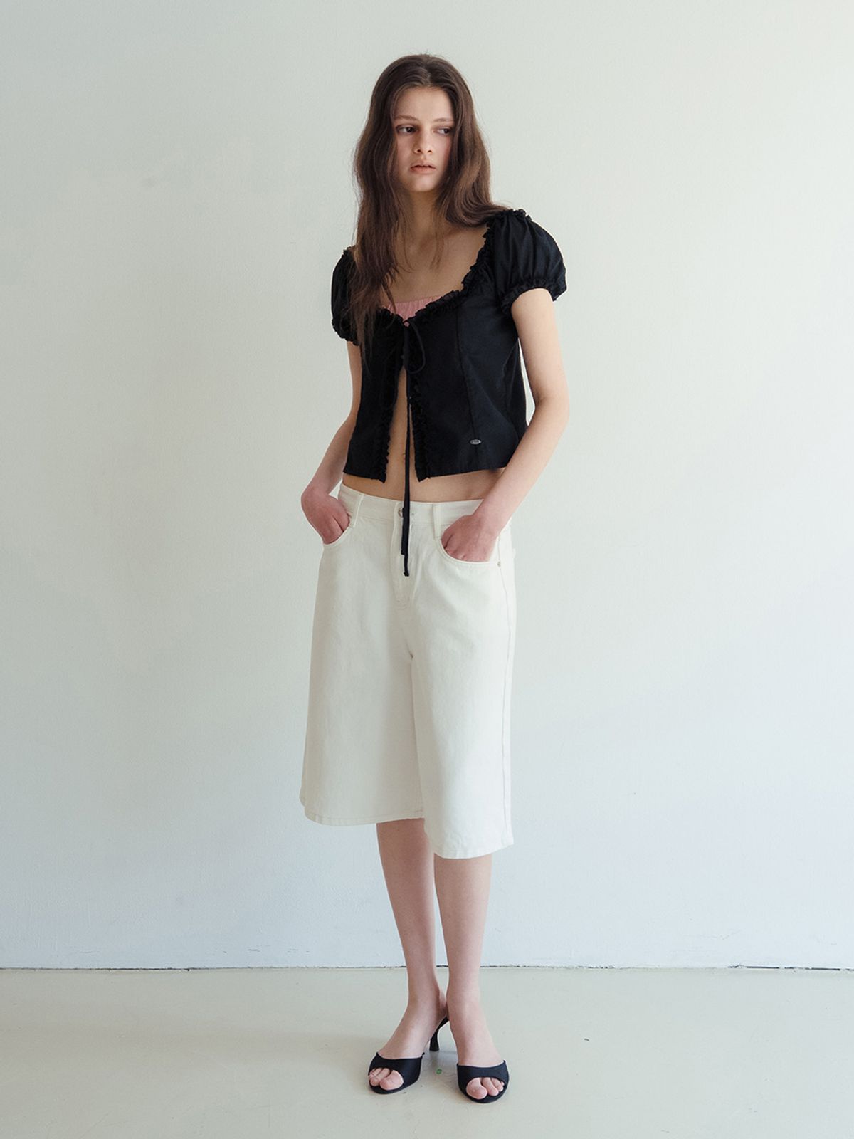 뮈르뮈르(MURMURE) 마리 셔링 리버시블 블라우스_Marie Blouse