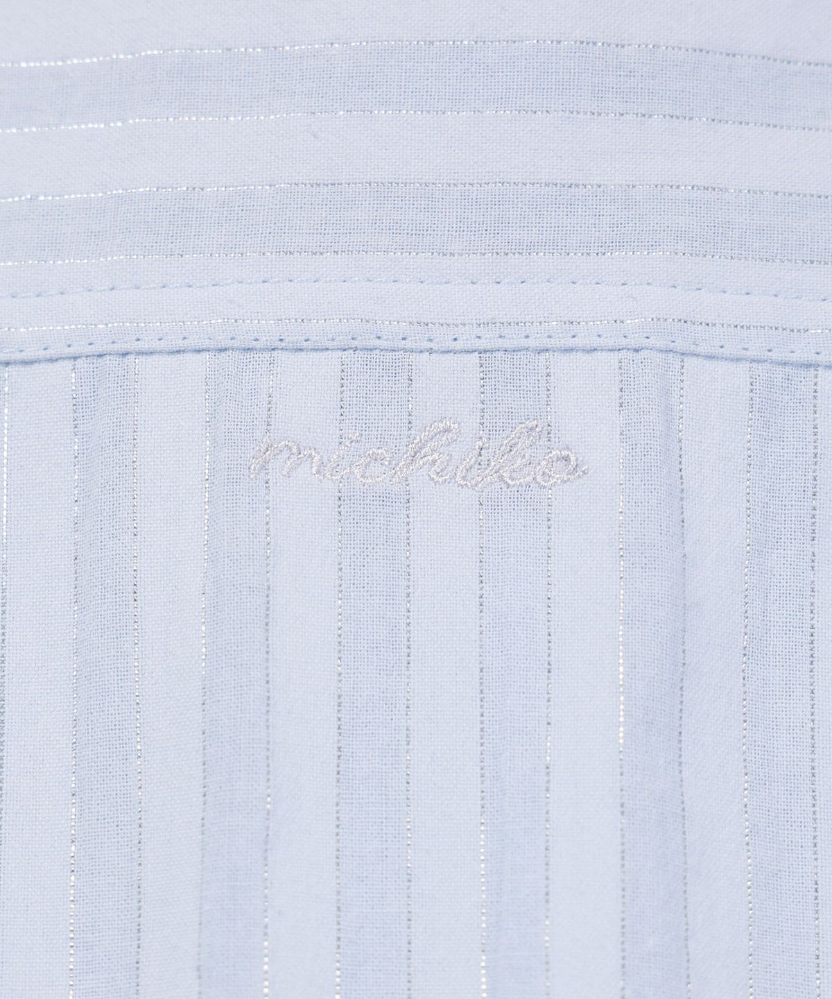 미치코런던 코시노(MICHIKO LONDON KOSHINO) 쉬머 스트라이프 셔츠 페일 블루