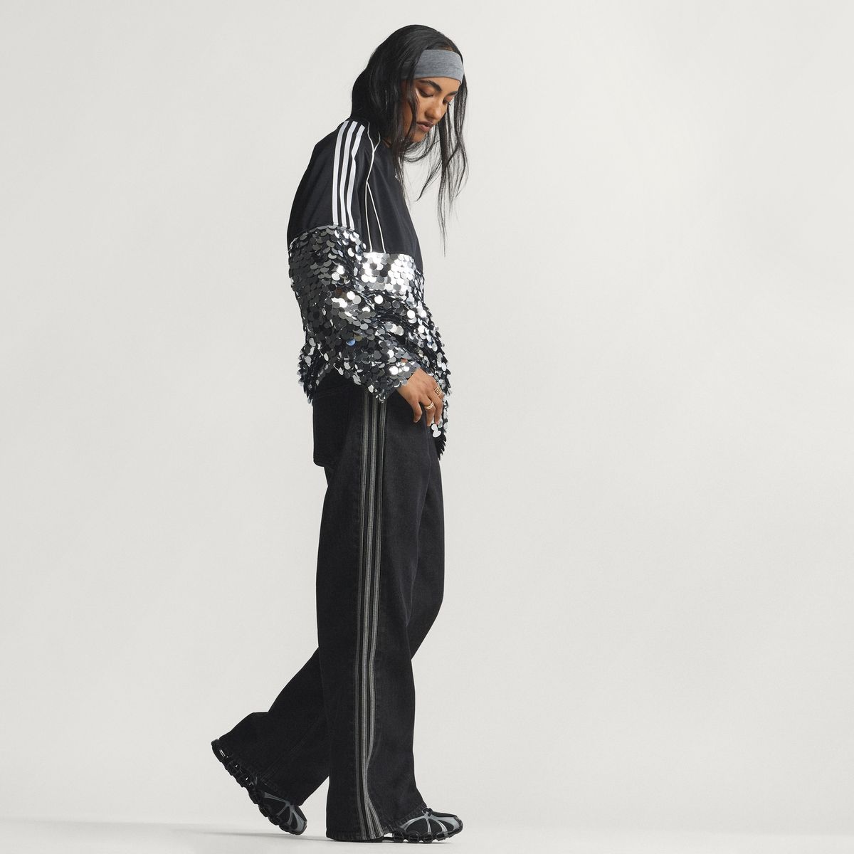 아디다스(ADIDAS) 파이어버드 ADILENIUM 트랙 팬츠 데님 - 블랙 / KD2909