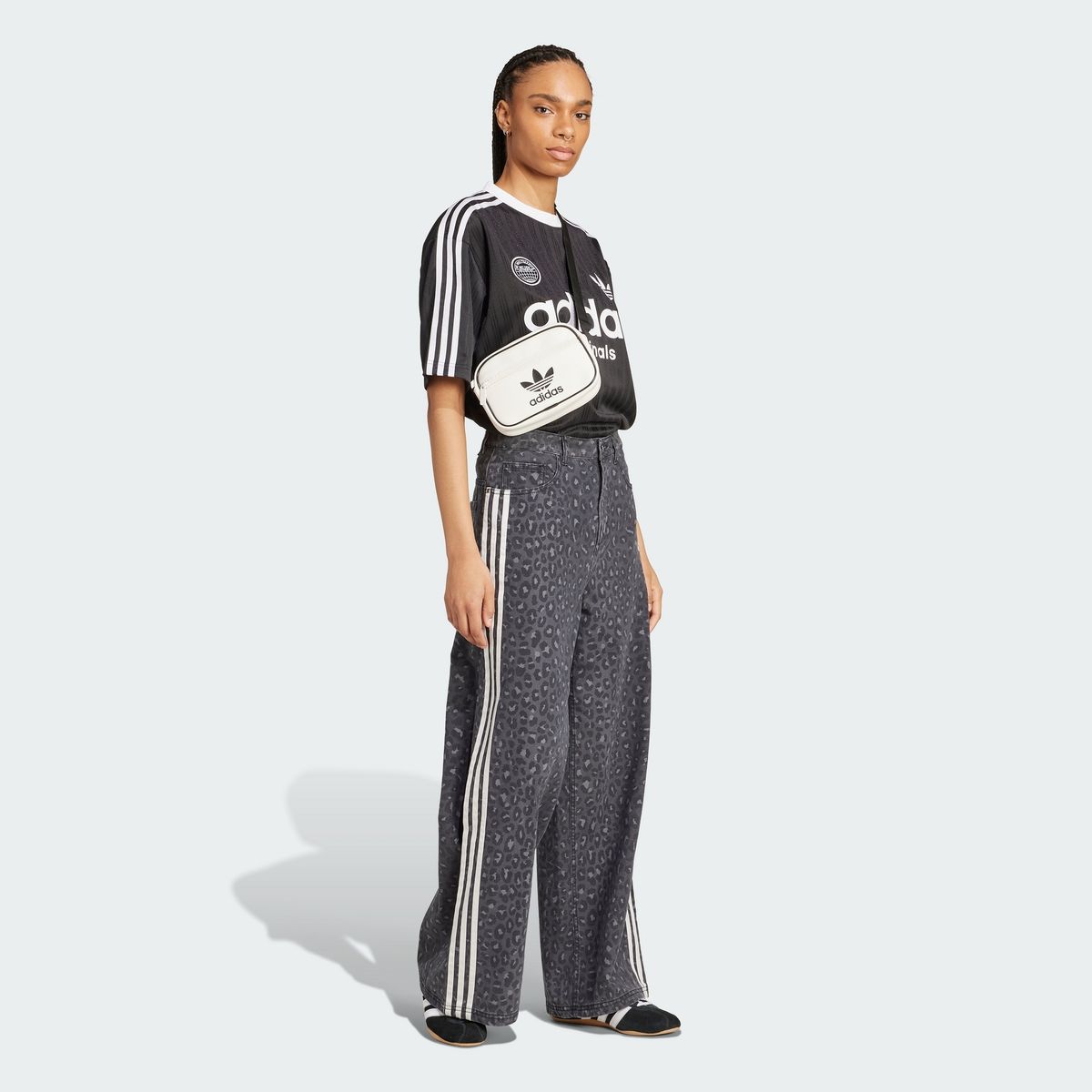 아디다스(ADIDAS) 데님 루즈 팬츠 - 레오파드:차콜 / KA2679