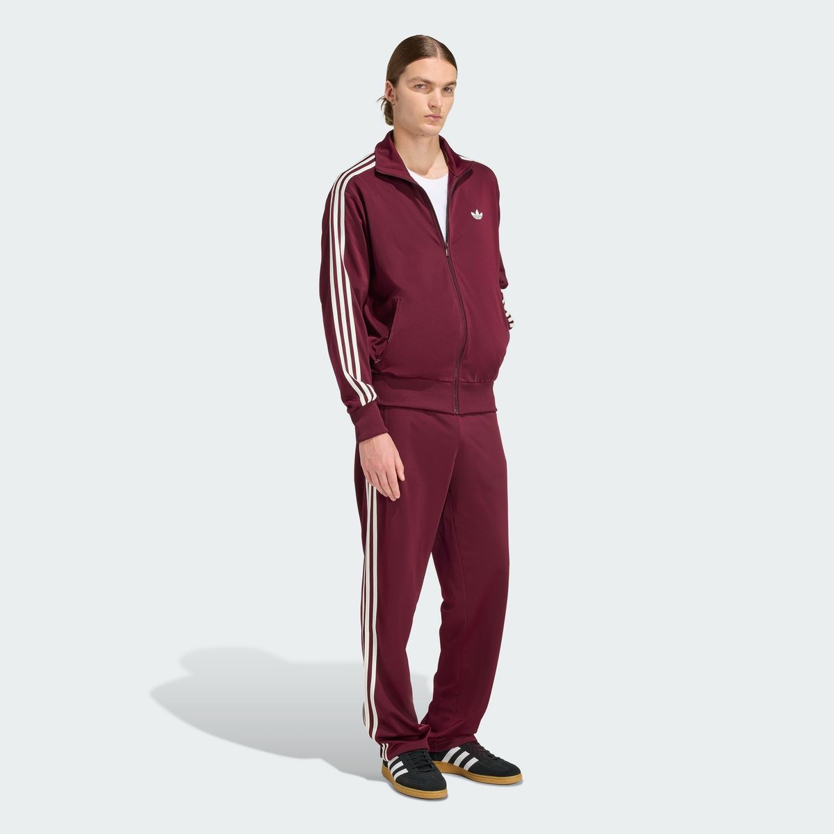 아디다스(ADIDAS) 파이어버드 트랙 팬츠 - 마룬:화이트 / KE1651