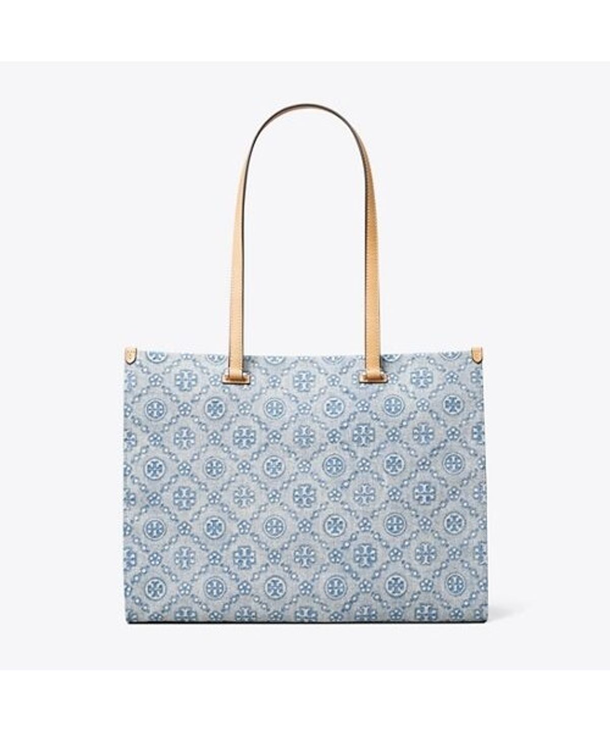 토리버치(TORYBURCH) 티 모노그램 데님 토트 - 파우더 블루