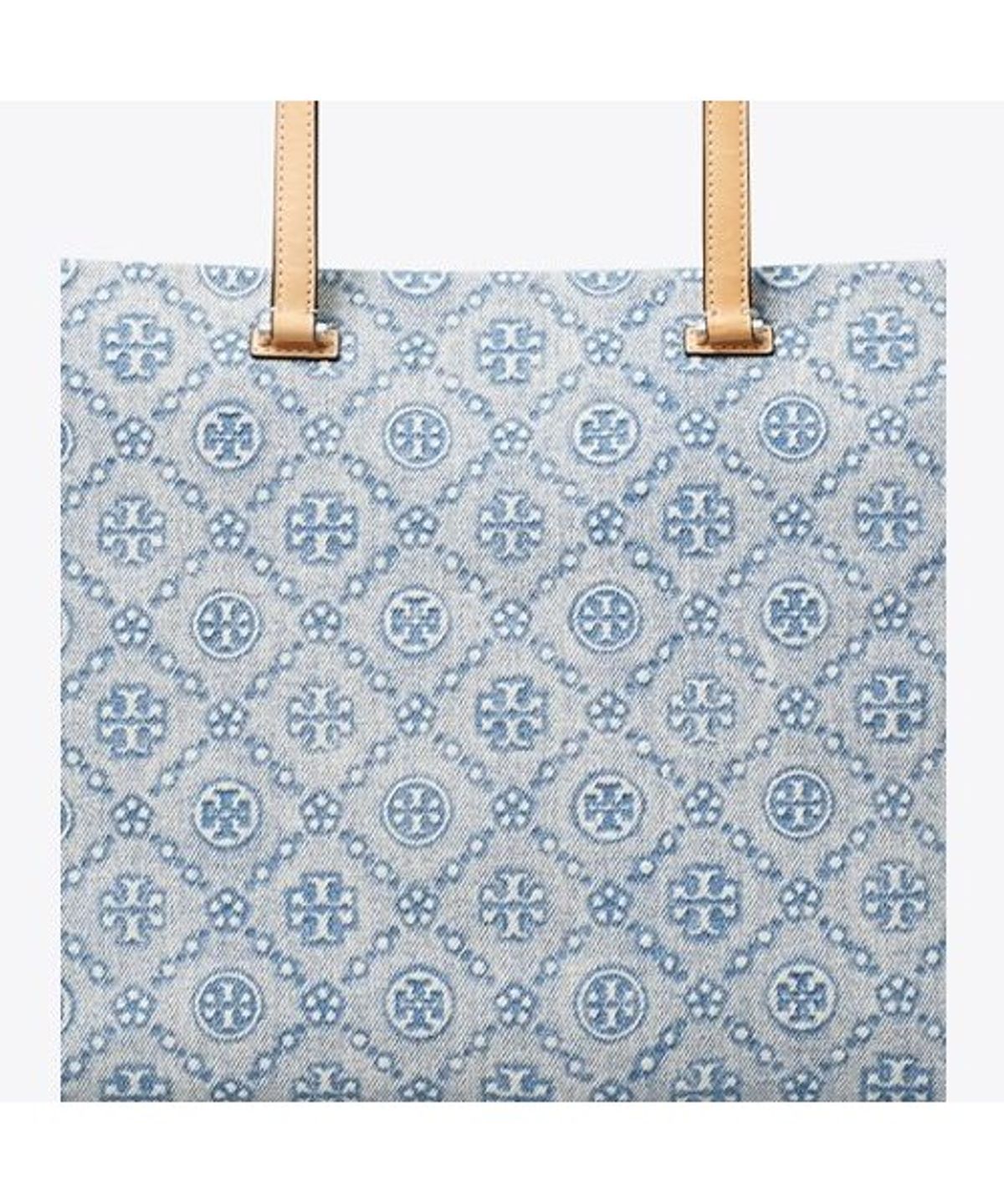 토리버치(TORYBURCH) 티 모노그램 데님 토트 - 파우더 블루