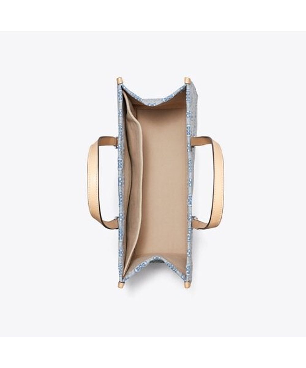 토리버치(TORYBURCH) 티 모노그램 데님 토트 - 파우더 블루