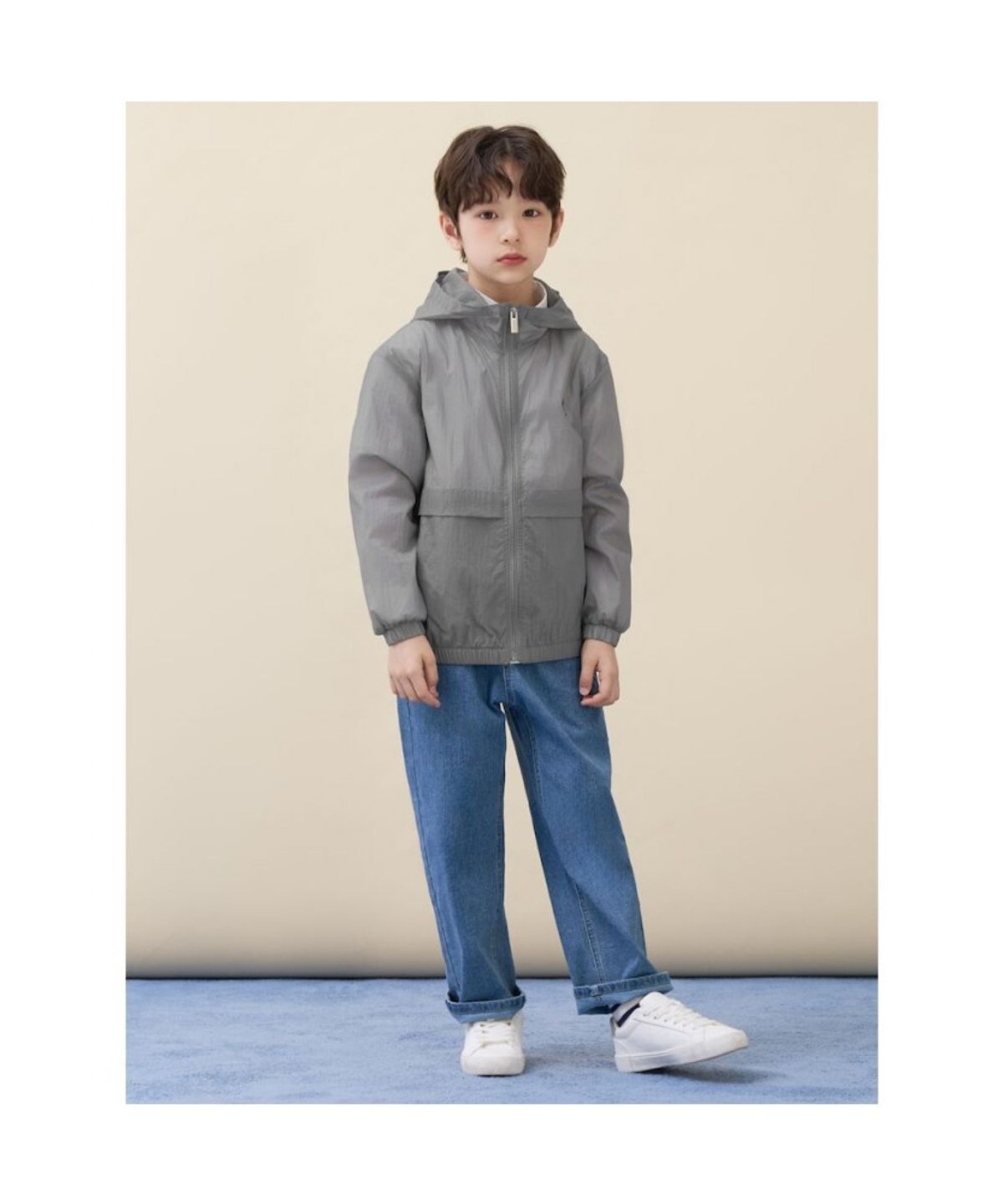 빈폴 키즈(BEANPOLE KIDS) 한줌 바람막이 점퍼  라이트 그레이 (BI6339U012)