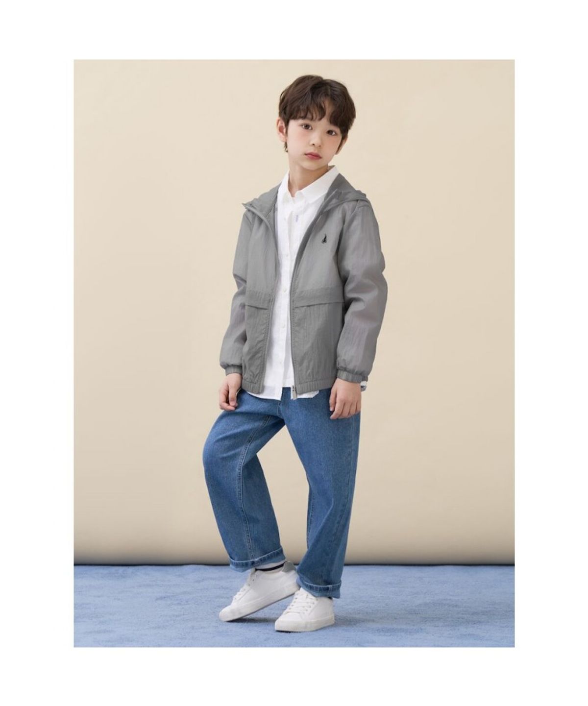 빈폴 키즈(BEANPOLE KIDS) 한줌 바람막이 점퍼  라이트 그레이 (BI6339U012)