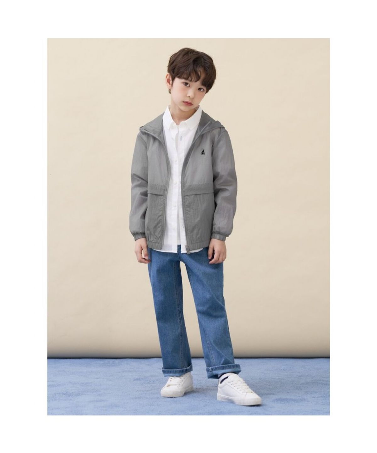 빈폴 키즈(BEANPOLE KIDS) 한줌 바람막이 점퍼  라이트 그레이 (BI6339U012)