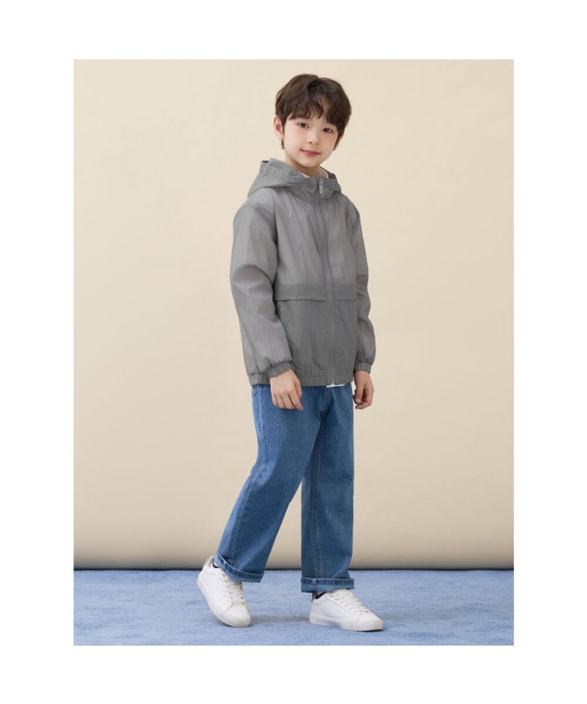 빈폴 키즈(BEANPOLE KIDS) 한줌 바람막이 점퍼  라이트 그레이 (BI6339U012)