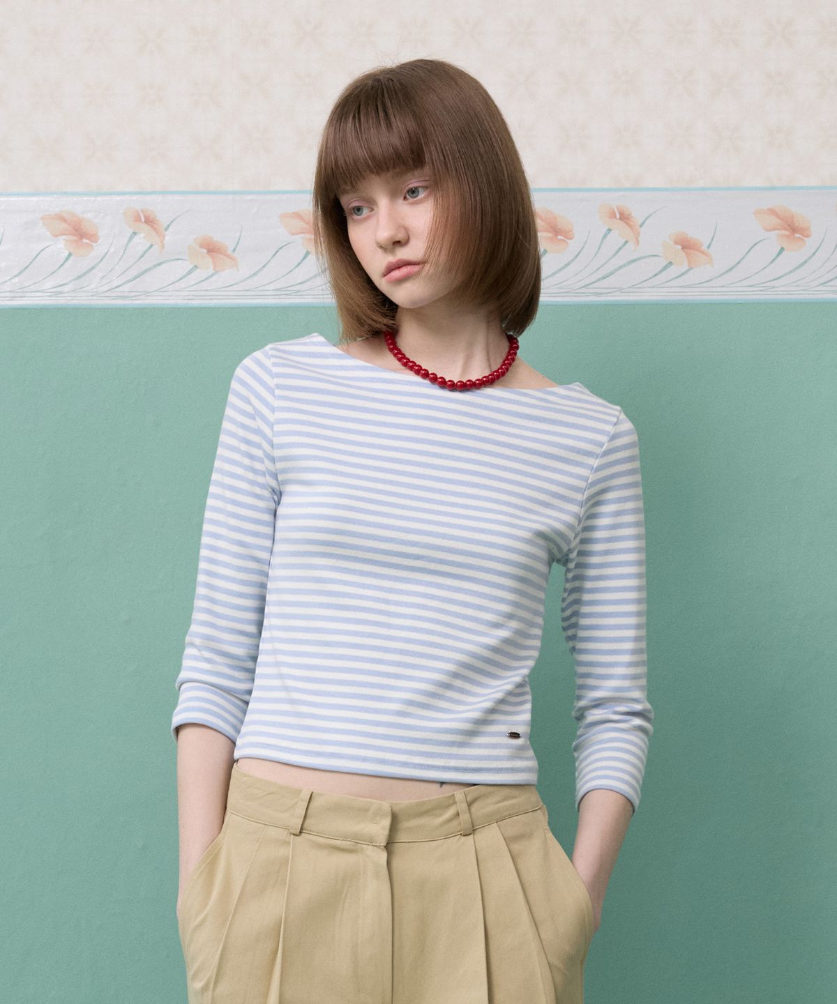 뮈르뮈르(MURMURE) 몰랑 소프트 보트넥 티셔츠_Molang T-Shirt