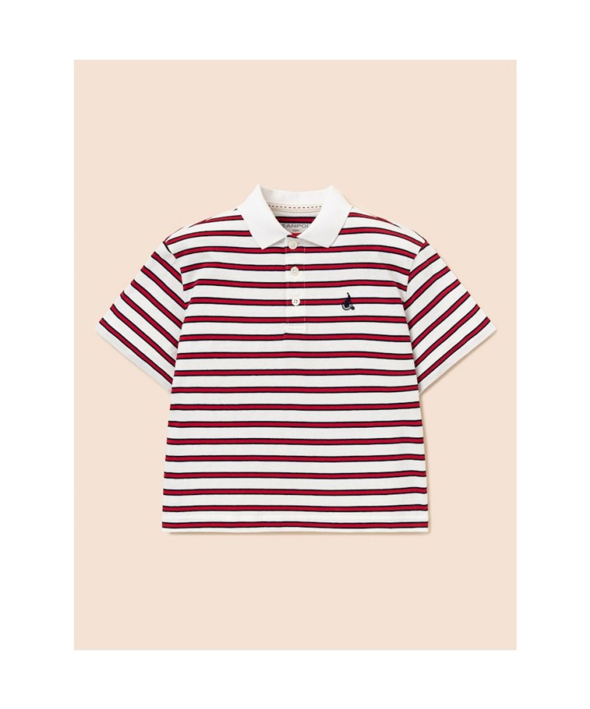 빈폴 키즈(BEANPOLE KIDS) 멀티 스트라이프 럭비 반소매 티셔츠  화이트 (BI6342U041)