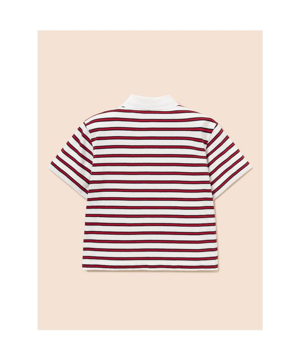 빈폴 키즈(BEANPOLE KIDS) 멀티 스트라이프 럭비 반소매 티셔츠  화이트 (BI6342U041)