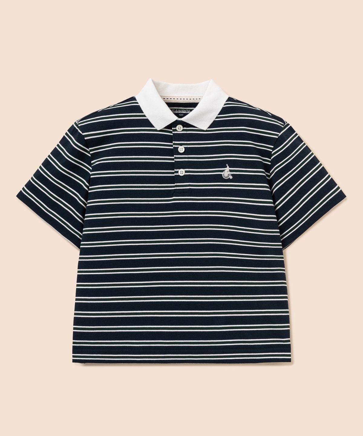 빈폴 키즈(BEANPOLE KIDS) 멀티 스트라이프 럭비 반소매 티셔츠  네이비 (BI6342U04R)