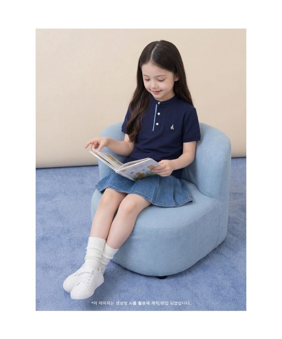 빈폴 키즈(BEANPOLE KIDS) 헨리넥 피케 반소매 티셔츠  네이비 (BI6342U03R)