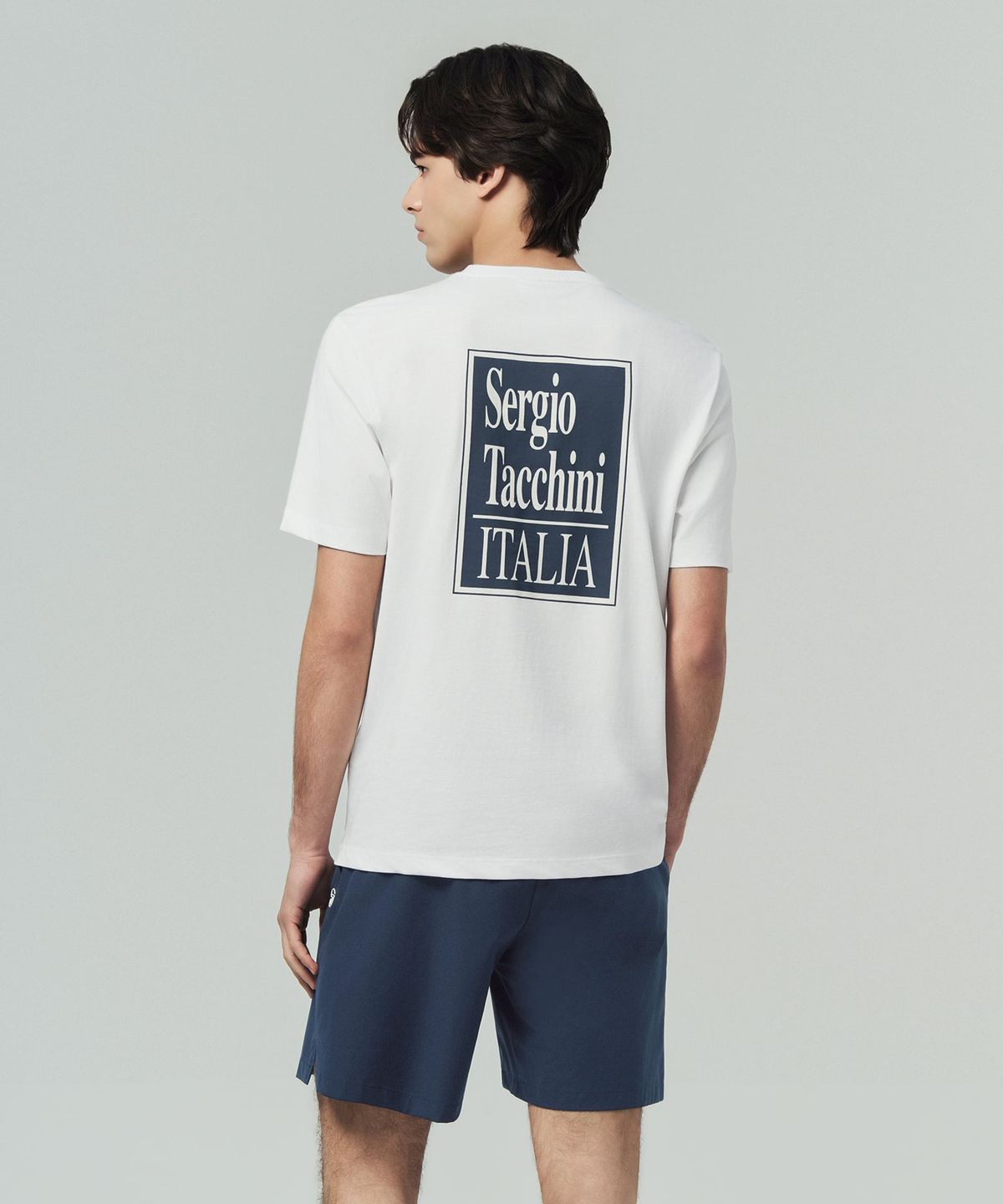 세르지오 타키니(SERGIO TACCHINI) M 백 아트웍 코튼 반팔 티셔츠 (White)