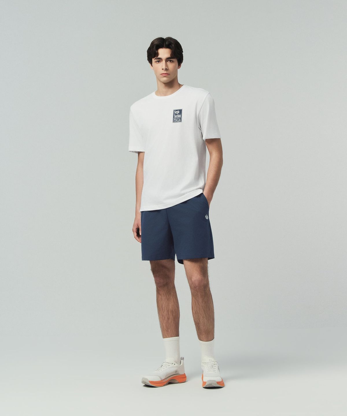 세르지오 타키니(SERGIO TACCHINI) M 백 아트웍 코튼 반팔 티셔츠 (White)