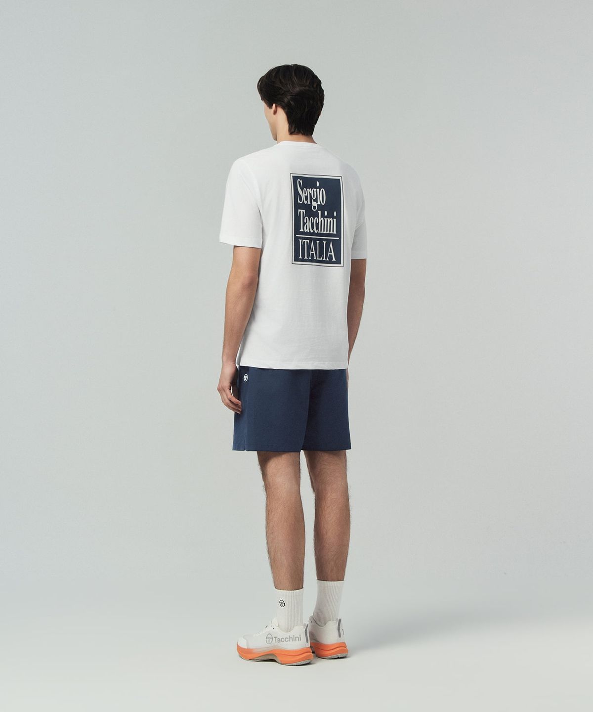 세르지오 타키니(SERGIO TACCHINI) M 백 아트웍 코튼 반팔 티셔츠 (White)