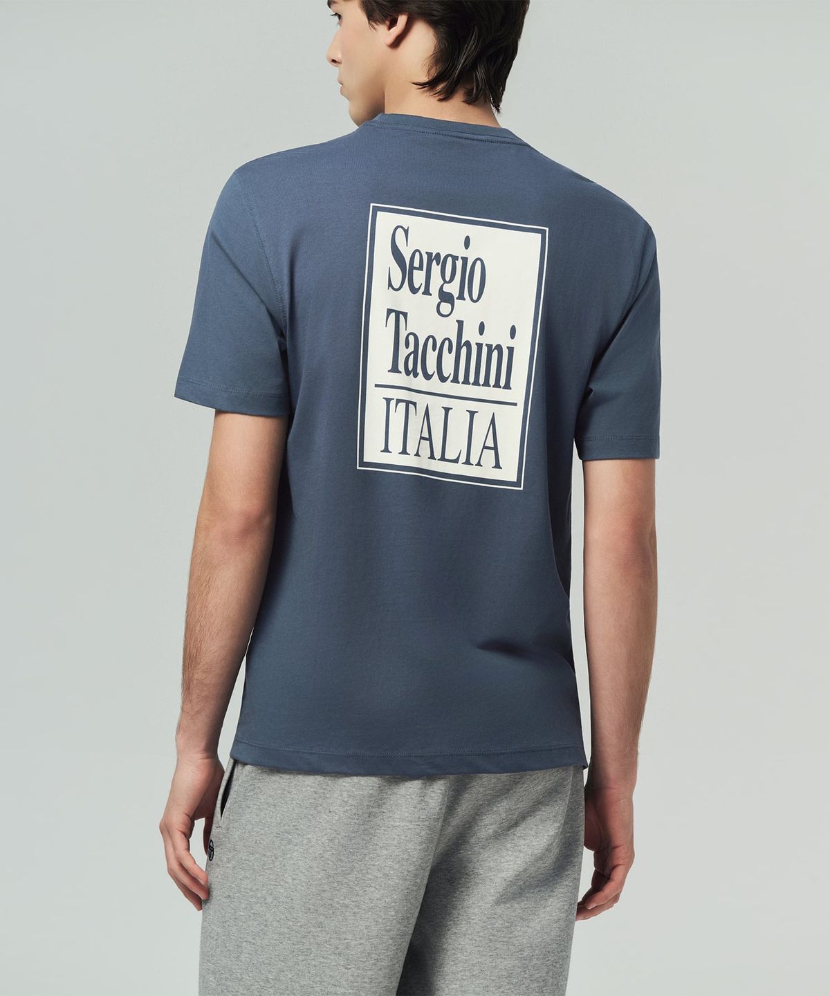세르지오 타키니(SERGIO TACCHINI) M 백 아트웍 코튼 반팔 티셔츠 (Navy)