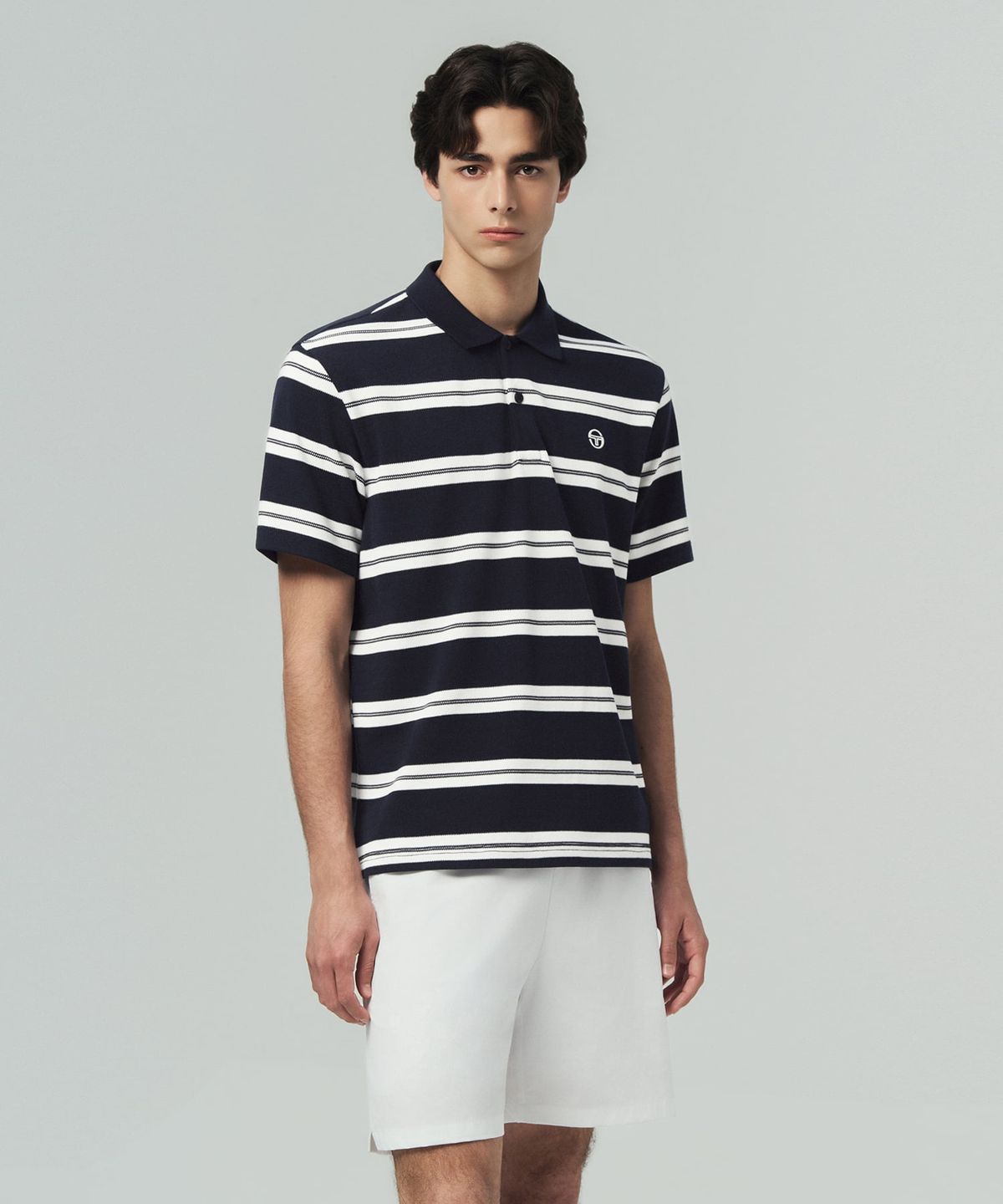 세르지오 타키니(SERGIO TACCHINI) M 스트라이프 반팔 폴로 (Navy)