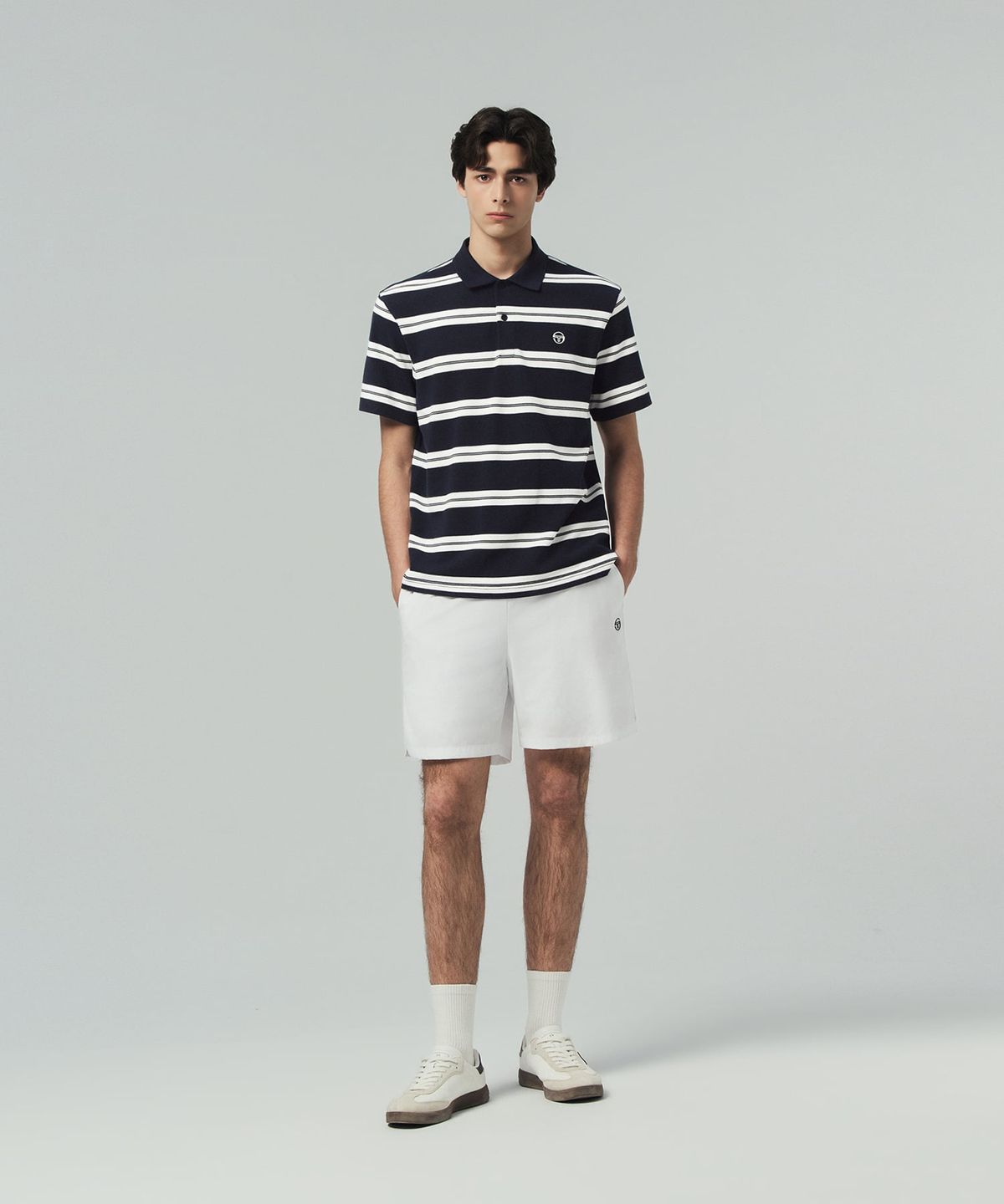 세르지오 타키니(SERGIO TACCHINI) M 스트라이프 반팔 폴로 (Navy)