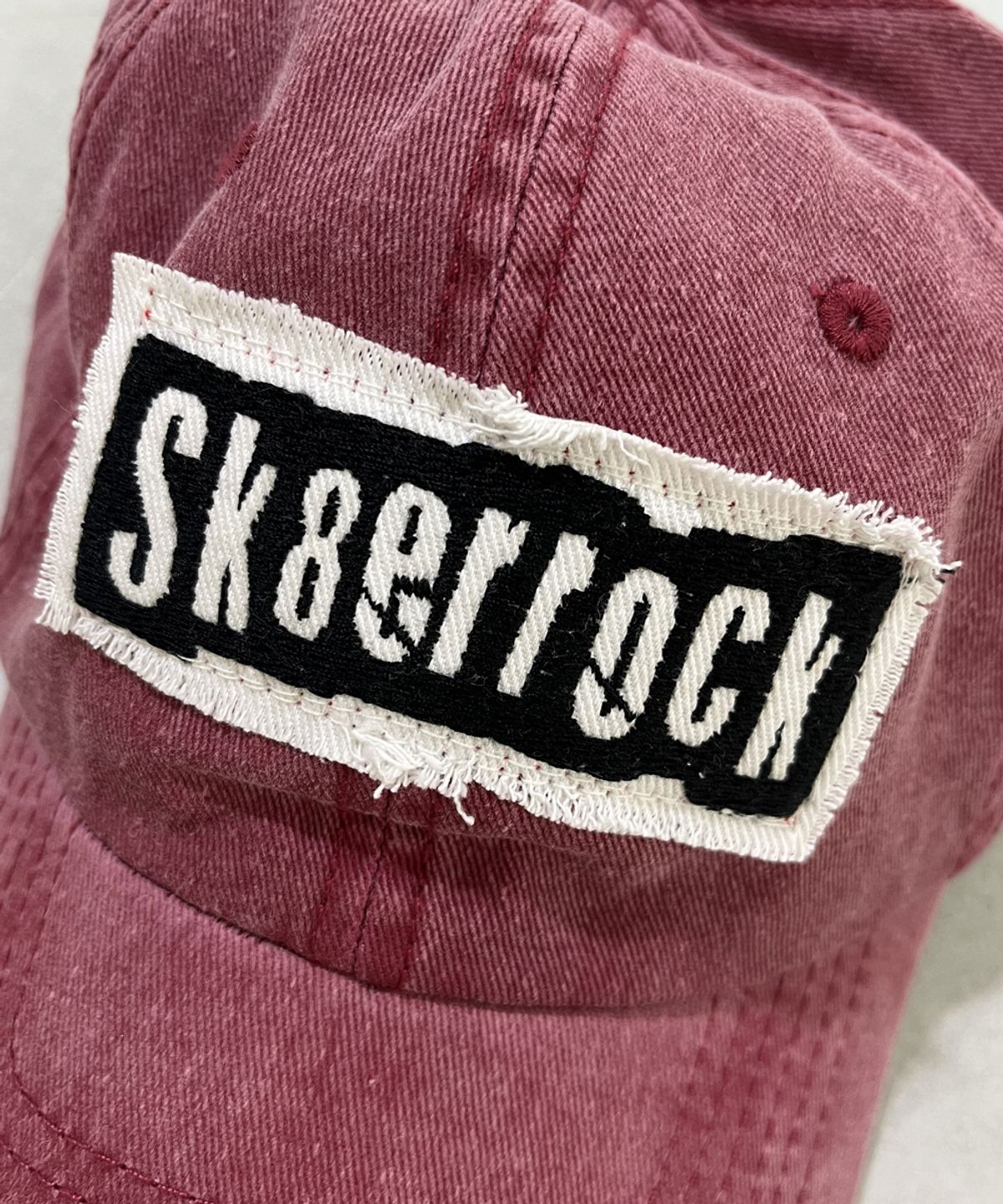 스케이터락(SK8ER ROCK) Patchwork PigmentWashing Ball Cap ((red))