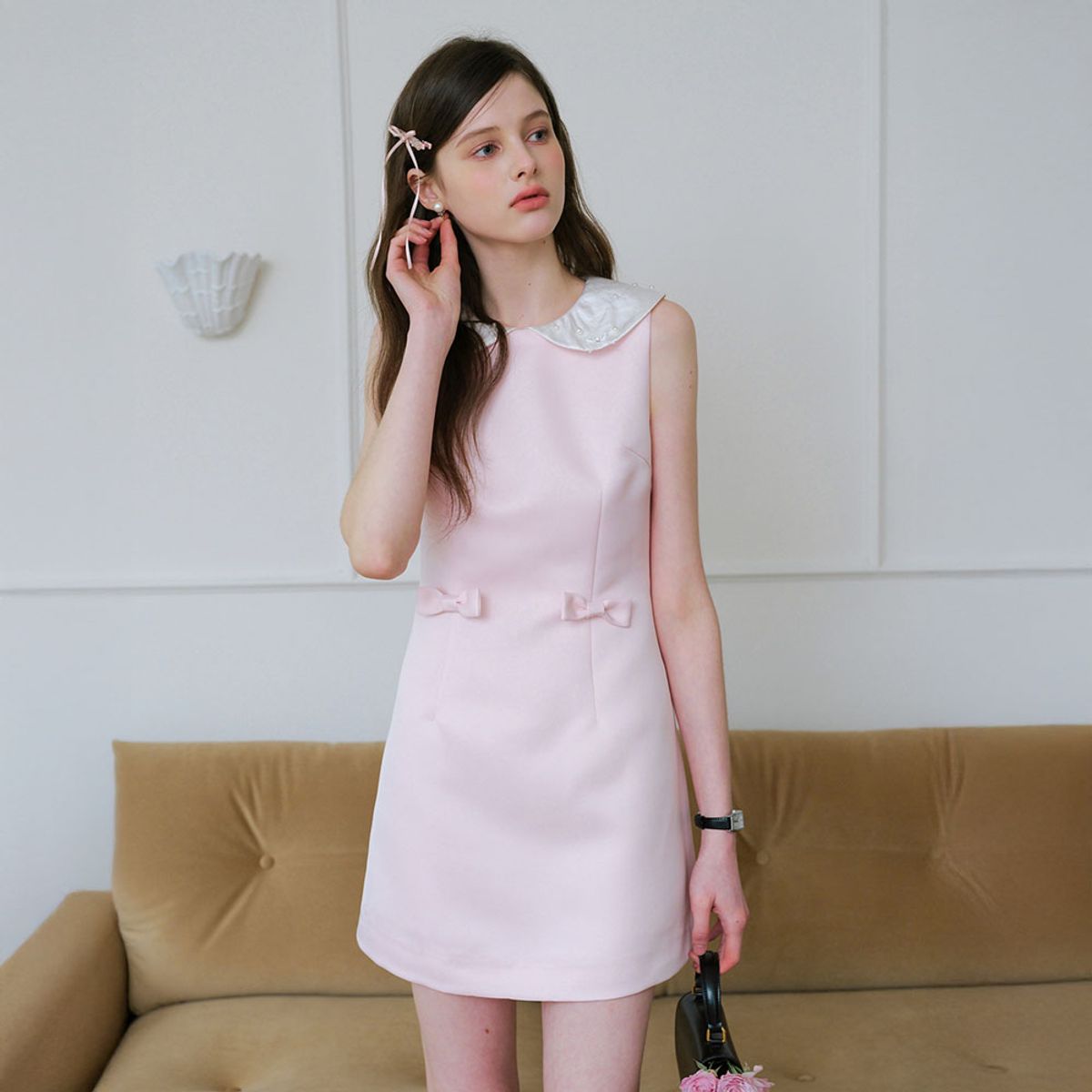 쎄무아듀(CEST MOIDEW) Cest_Bow collar sleeveless dress