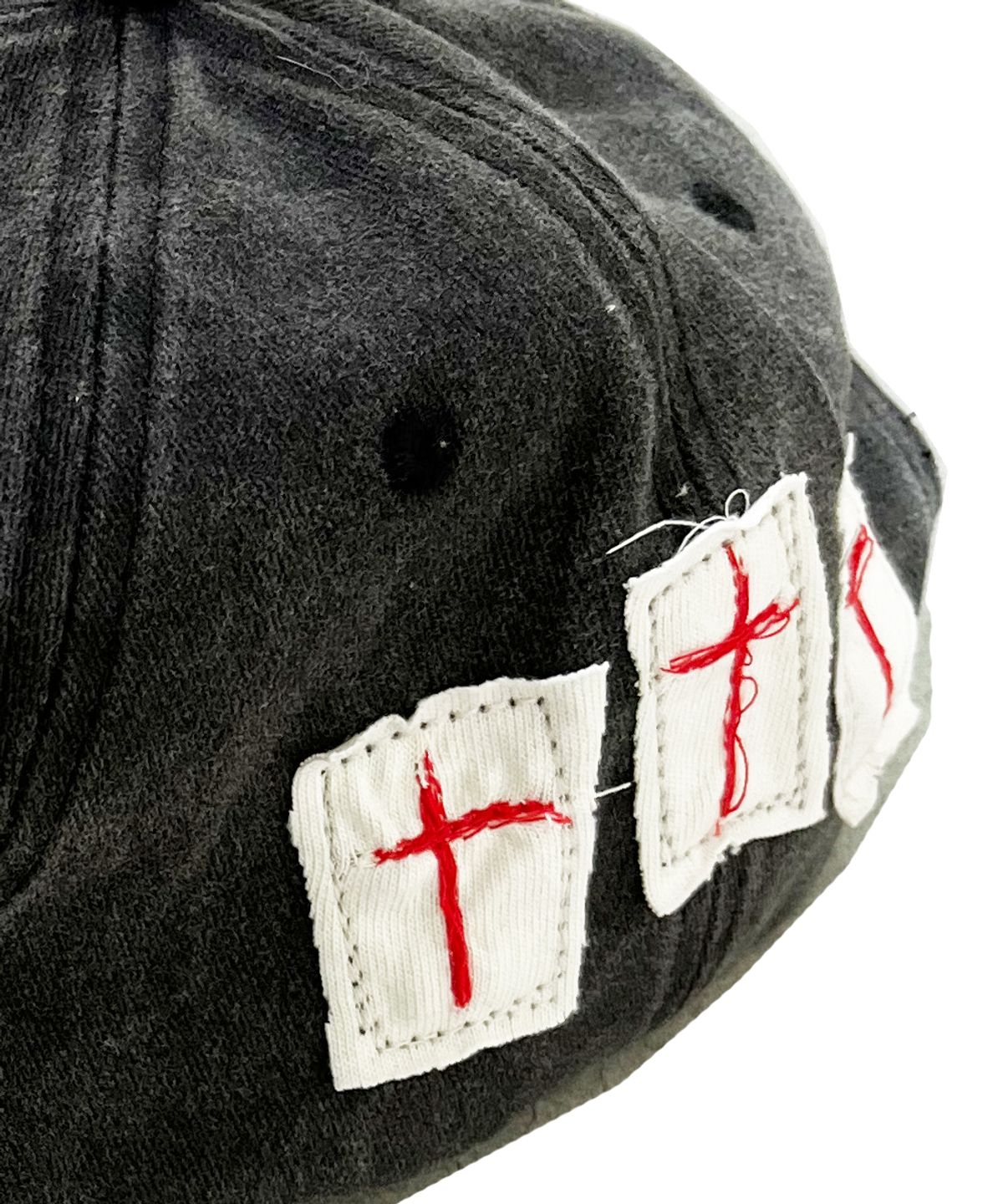 스케이터락(SK8ER ROCK) Patchwork PigmentWashing Ball Cap ((charcoal))