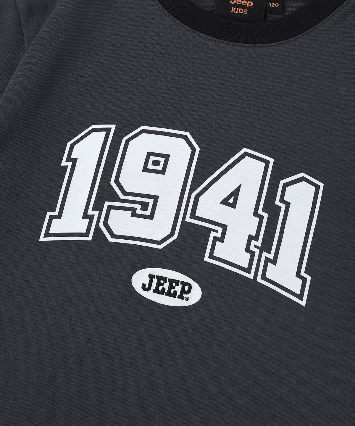 지프키즈(JEEPKIDS) 1941 아치 빅로고 링거 반팔 티셔츠 (KR5TSU184DG)