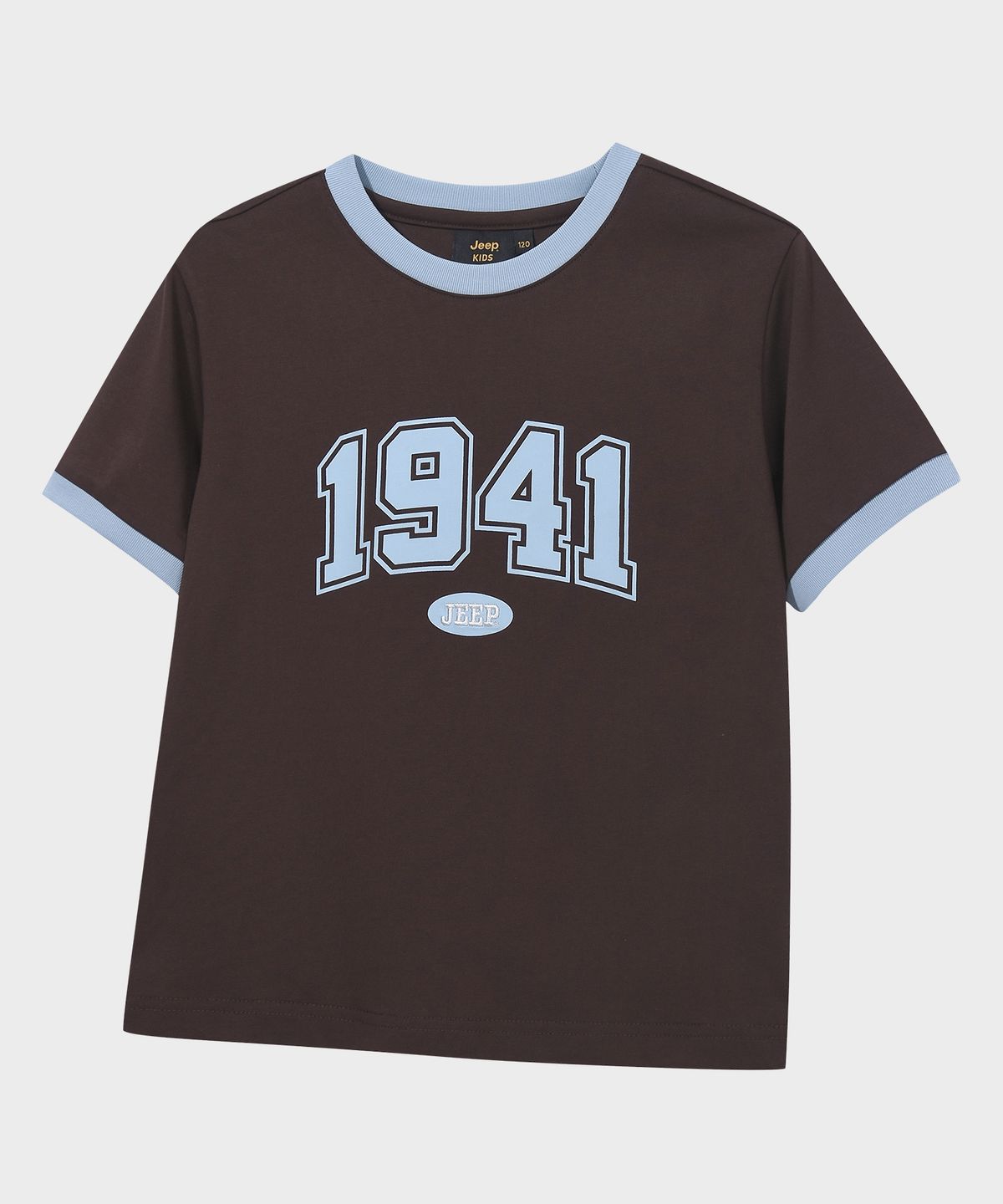 지프키즈(JEEPKIDS) 1941 아치 빅로고 링거 반팔 티셔츠 (KR5TSU184BR)