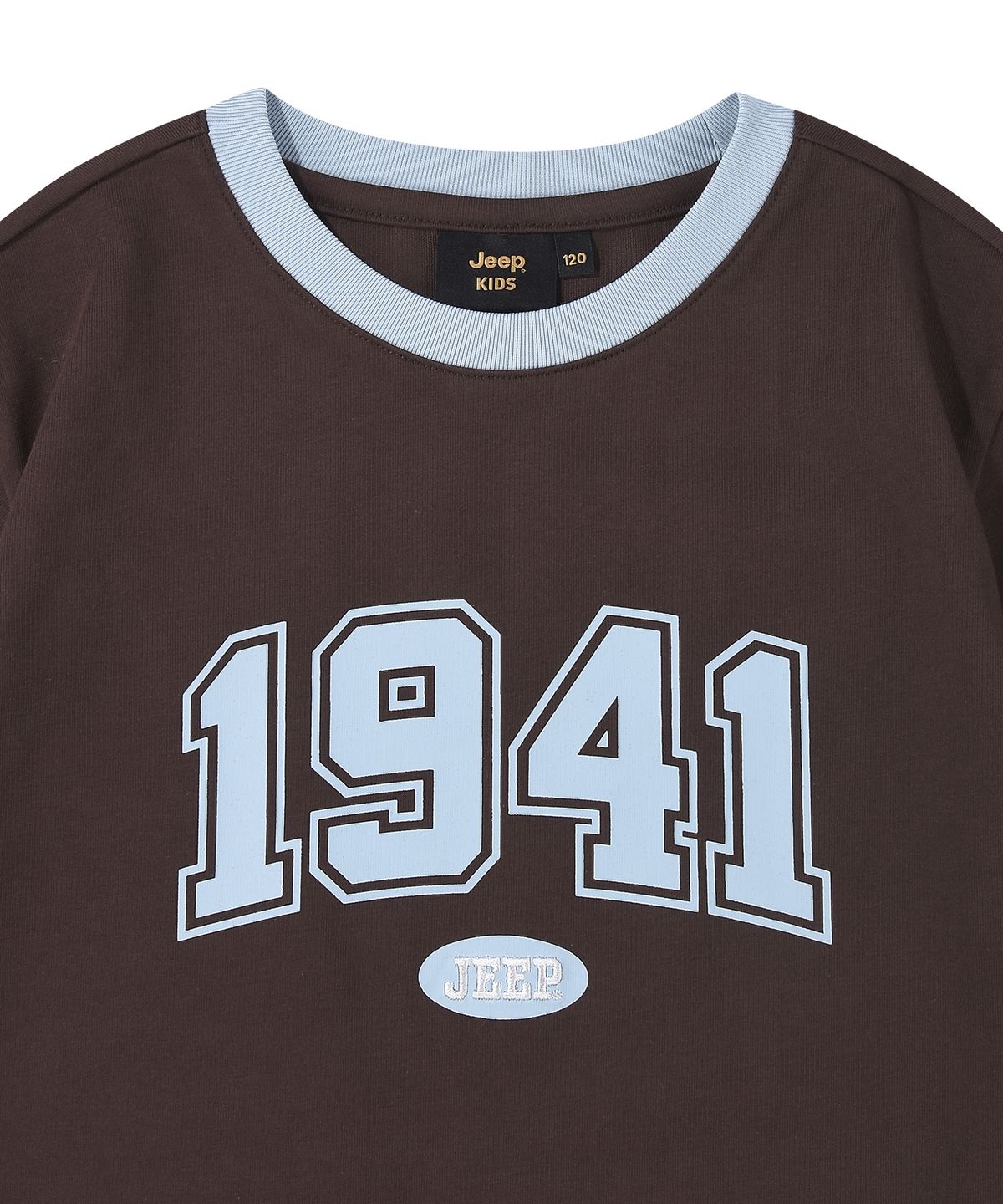 지프키즈(JEEPKIDS) 1941 아치 빅로고 링거 반팔 티셔츠 (KR5TSU184BR)