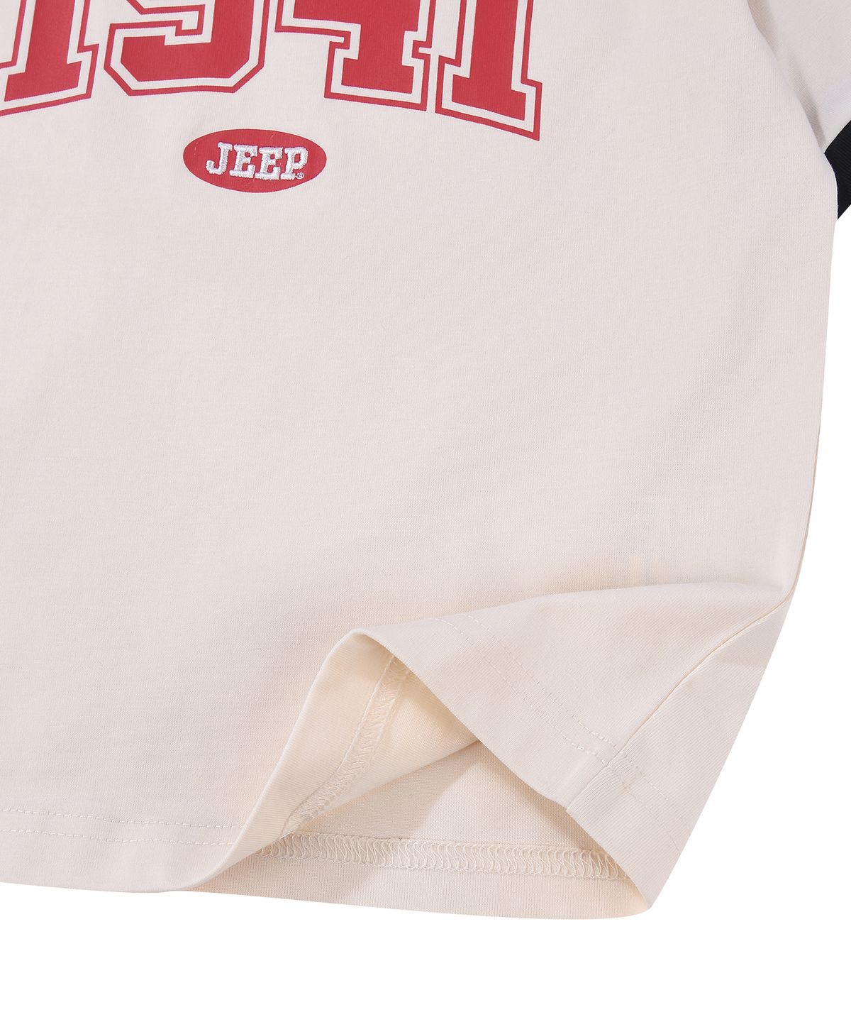 지프키즈(JEEPKIDS) 1941 아치 빅로고 링거 반팔 티셔츠 (KR5TSU184IV)
