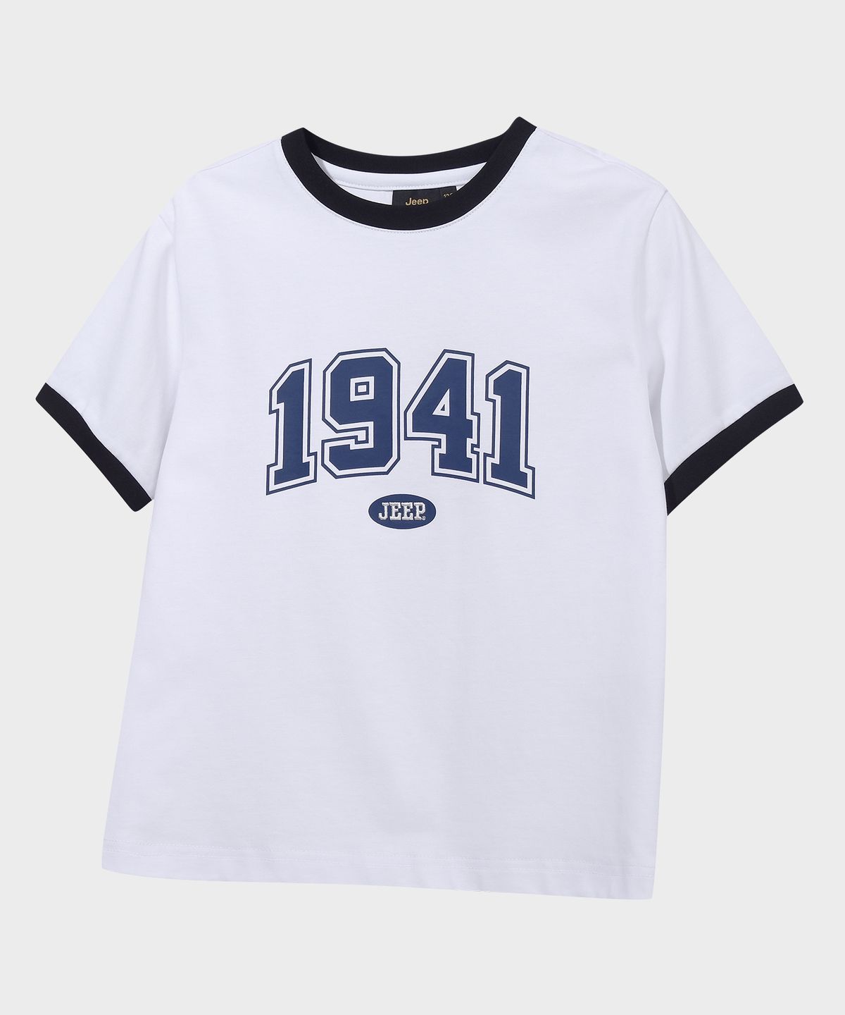 지프키즈(JEEPKIDS) 1941 아치 빅로고 링거 반팔 티셔츠 (KR5TSU184WH)