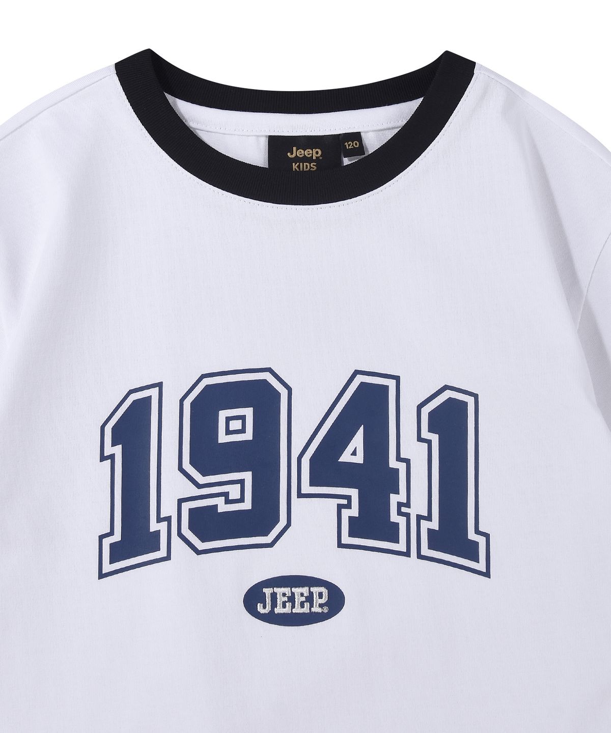 지프키즈(JEEPKIDS) 1941 아치 빅로고 링거 반팔 티셔츠 (KR5TSU184WH)
