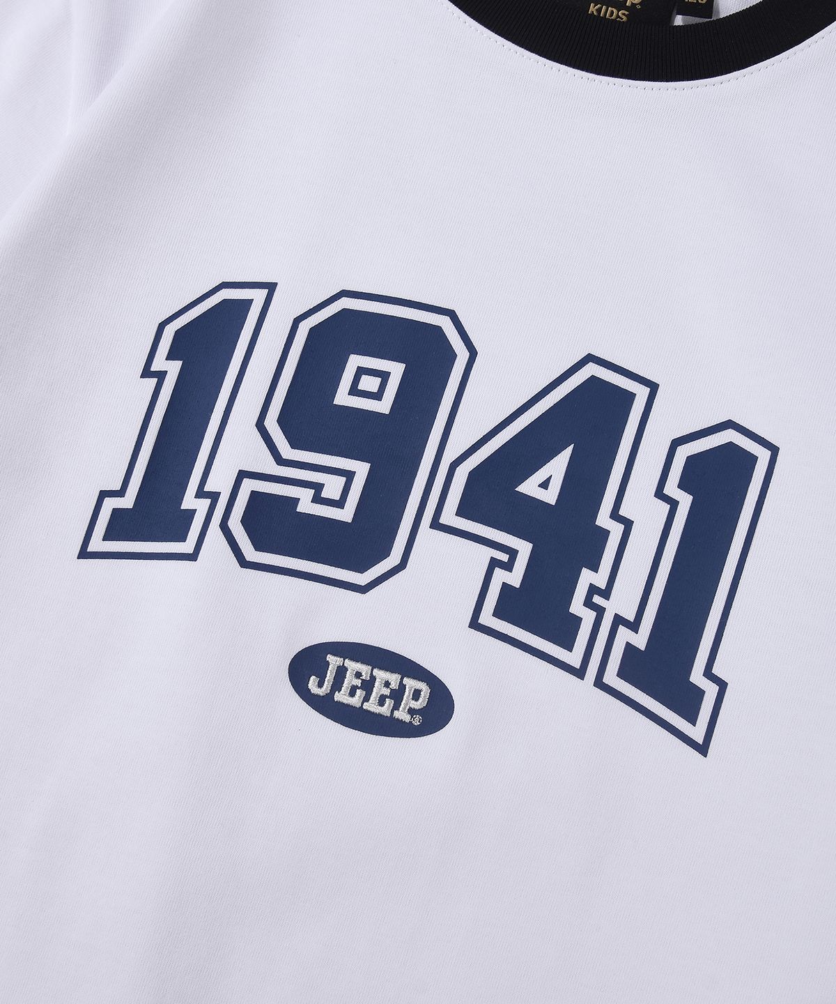 지프키즈(JEEPKIDS) 1941 아치 빅로고 링거 반팔 티셔츠 (KR5TSU184WH)