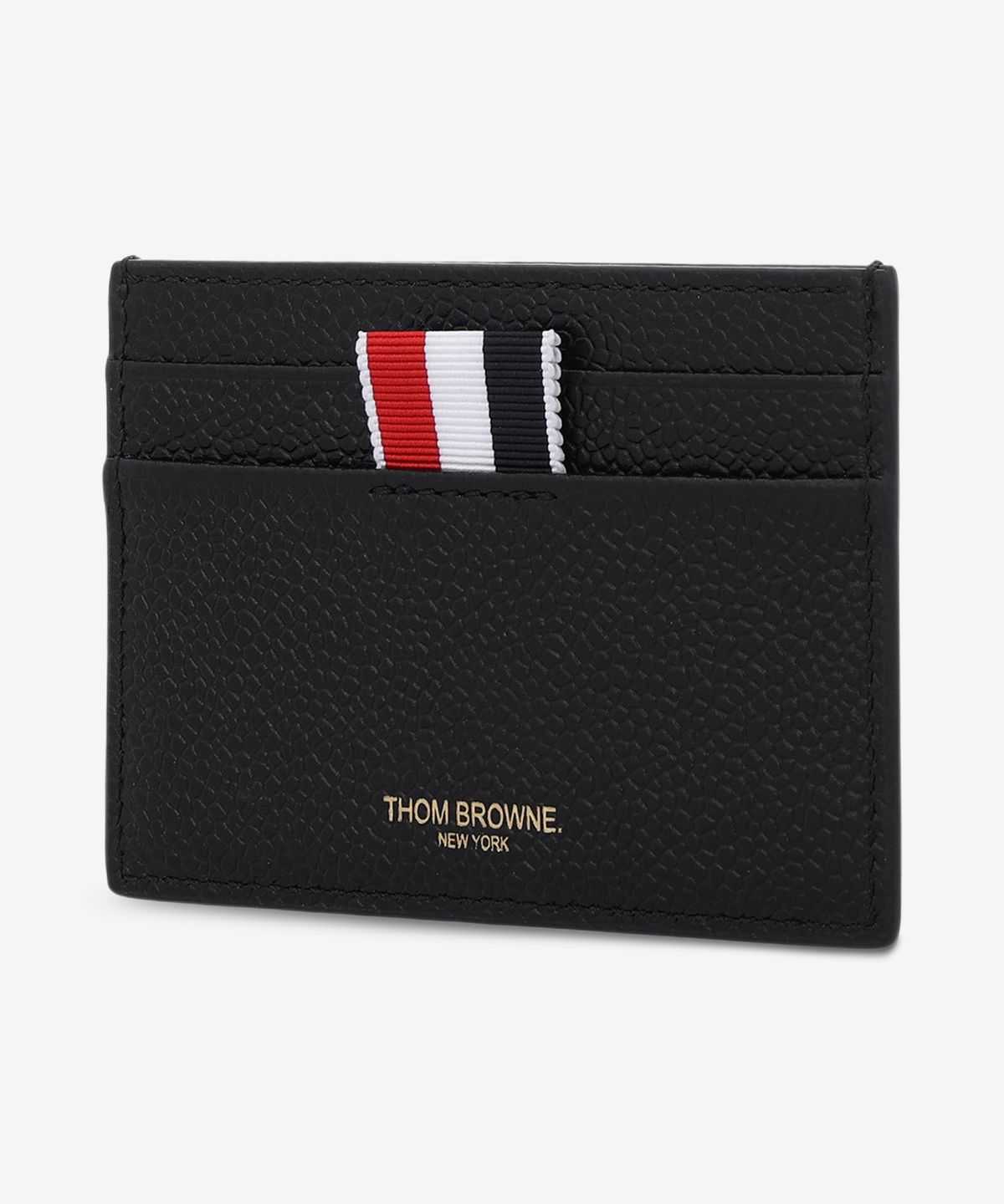 톰 브라운(THOM BROWNE) 호올스 아플리케 인 페블 싱글 카드 홀더 - 블랙 / UAW084A00198001