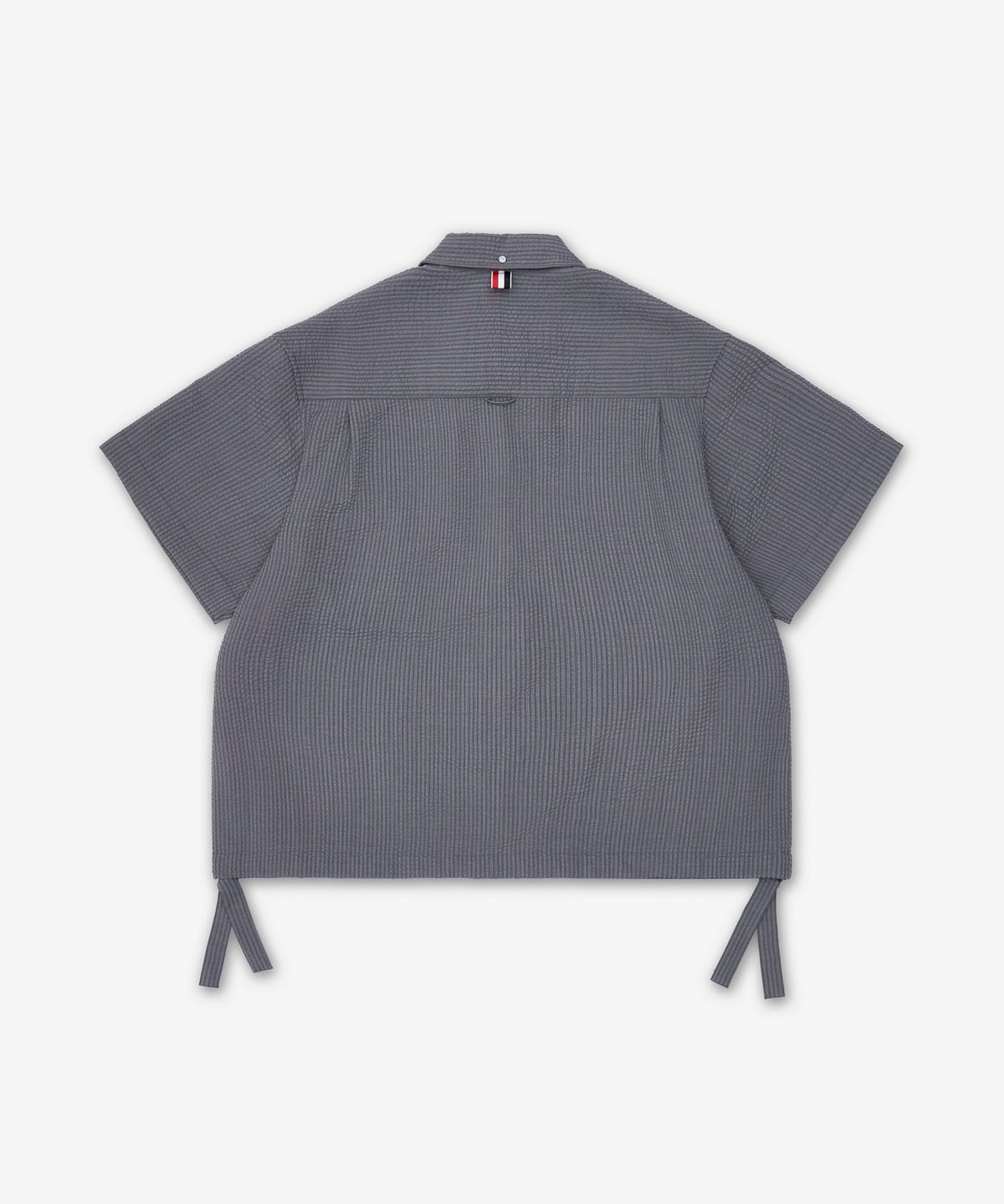 톰 브라운(THOM BROWNE) 플랩 포켓 인 울 시어서커 셔츠 - 라이트 그레이 / MWS329A06455055