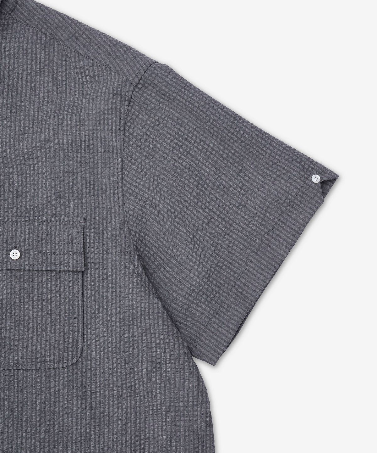 톰 브라운(THOM BROWNE) 플랩 포켓 인 울 시어서커 셔츠 - 라이트 그레이 / MWS329A06455055