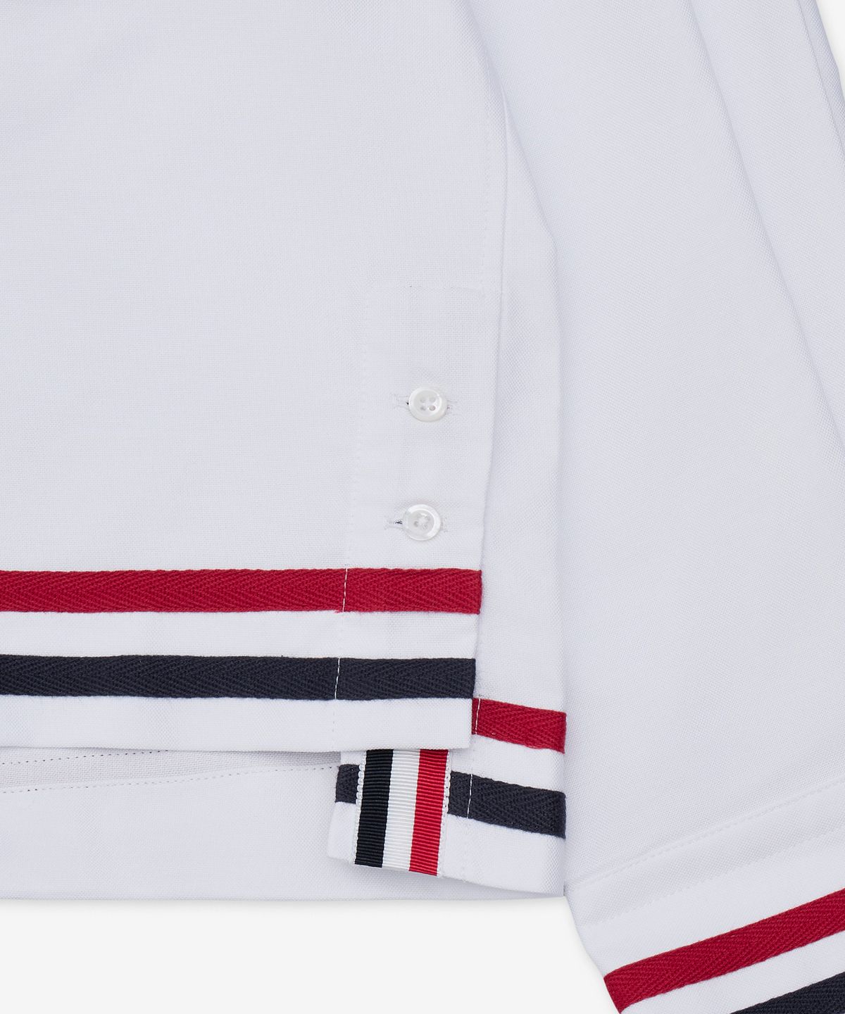 톰 브라운(THOM BROWNE) RWB 럭비 옥스포드 셔츠 - 화이트 / MWL434CF0313100
