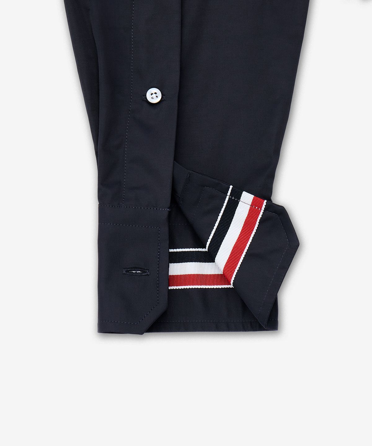 톰 브라운(THOM BROWNE) 후드 나일론 암밴드 점퍼 - 네이비 / MWL432OF1066415