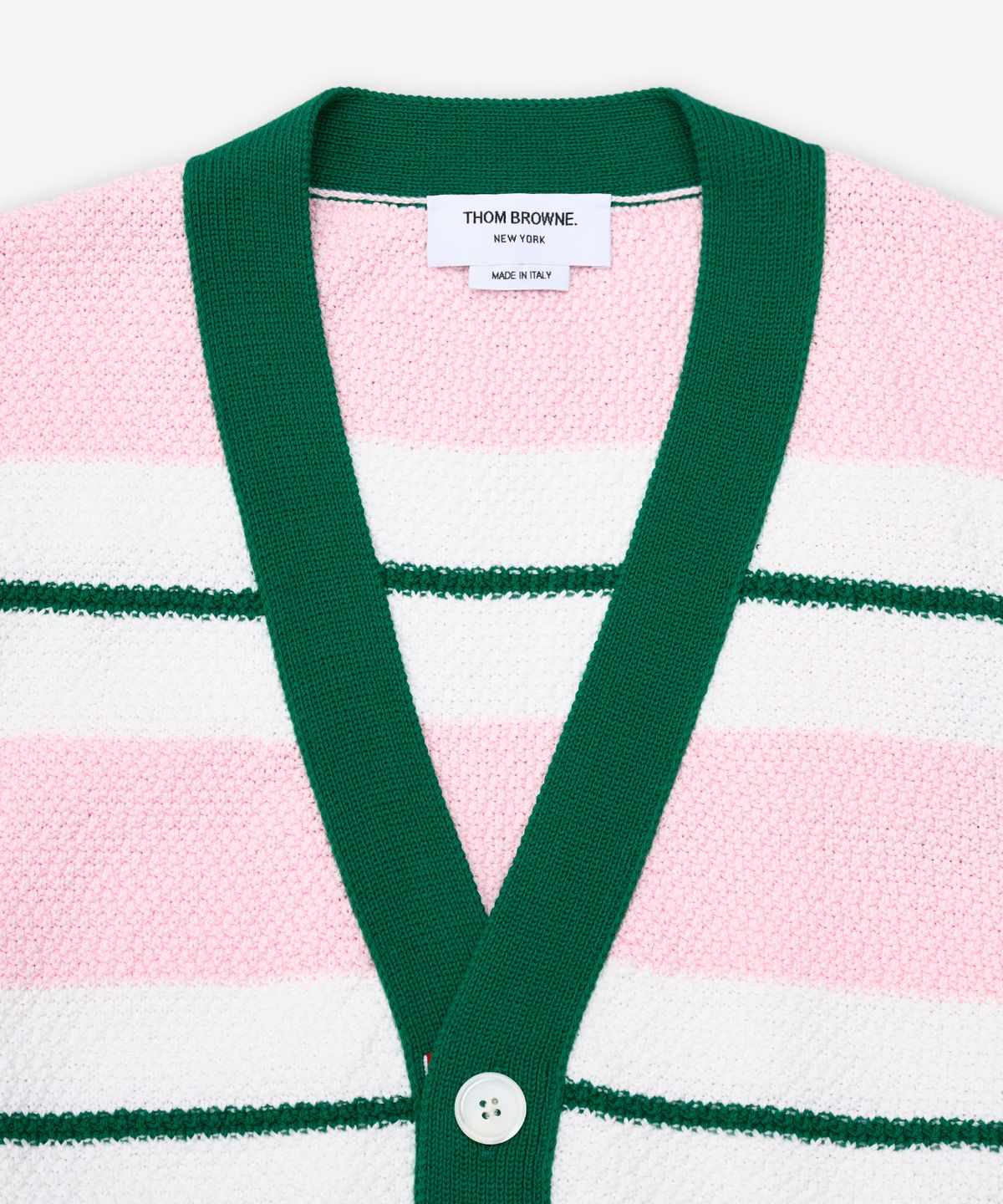 톰 브라운(THOM BROWNE) 시드 스티치 4-바 가디건 - 라이트 핑크 / MKC641AY3016642