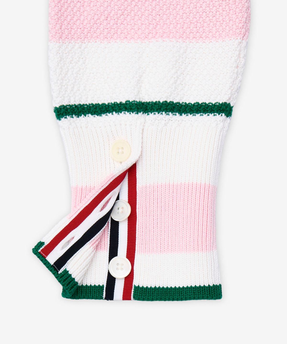 톰 브라운(THOM BROWNE) 시드 스티치 4-바 가디건 - 라이트 핑크 / MKC641AY3016642