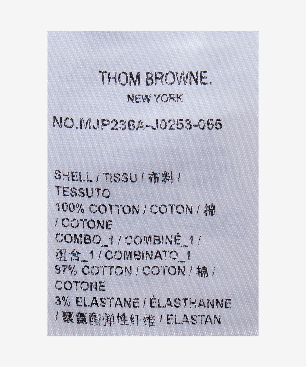 톰 브라운(THOM BROWNE) 가먼트 오버다이 저지 4-바 반소매 폴로 셔츠 - 라이트 그레이 / MJP236AJ0253055