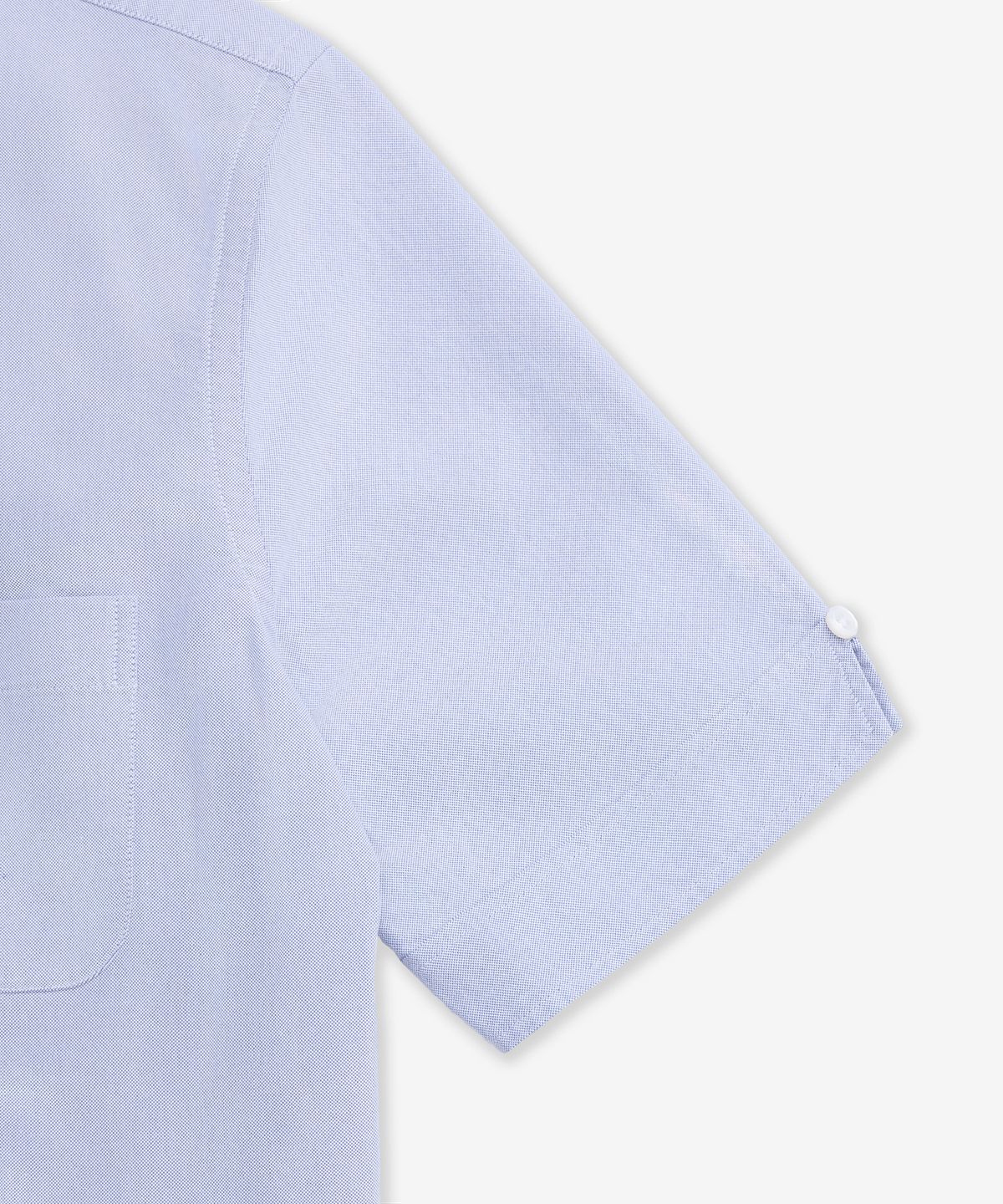 톰 브라운(THOM BROWNE) 옥스포드 크롭 숏 슬리브 셔츠 - 라이트 블루 / FLL205AF0313480
