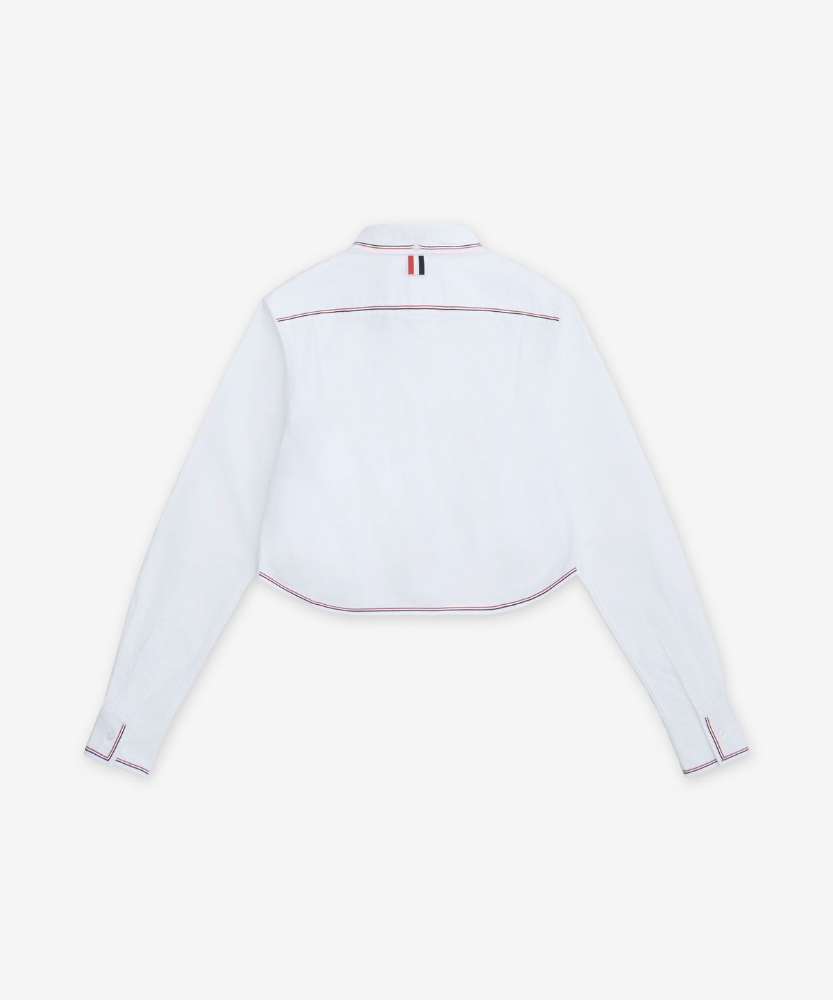 톰 브라운(THOM BROWNE) 클래식 롱슬리브 크롭 셔츠 - 화이트 / FLL196GF0313100