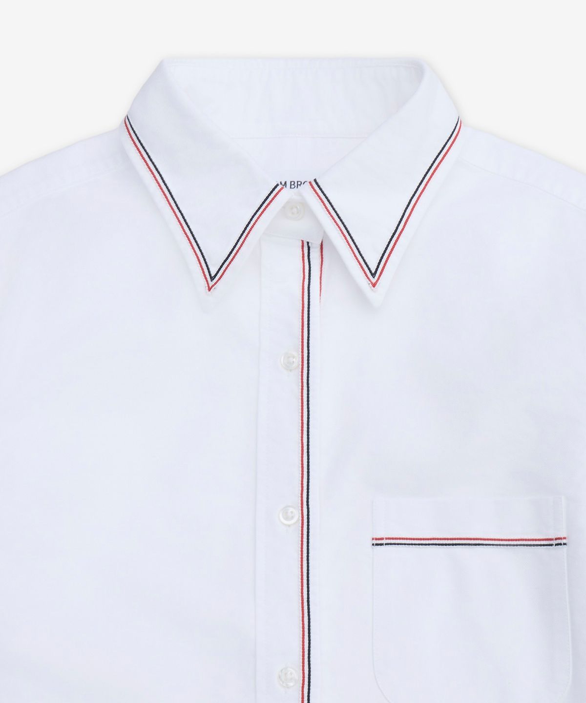 톰 브라운(THOM BROWNE) 클래식 롱슬리브 크롭 셔츠 - 화이트 / FLL196GF0313100