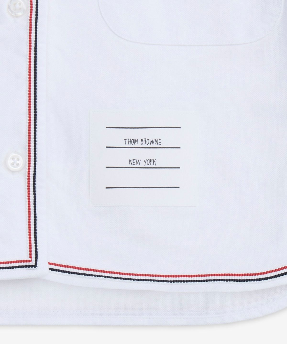 톰 브라운(THOM BROWNE) 클래식 롱슬리브 크롭 셔츠 - 화이트 / FLL196GF0313100
