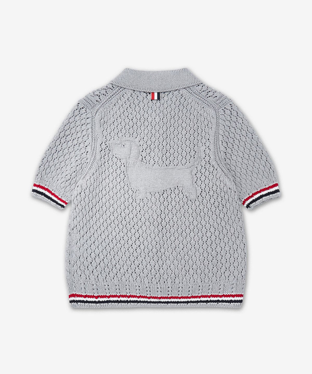 톰 브라운(THOM BROWNE) 헥터 포인텔레 숏 슬리브 가디건 - 라이트 그레이 / FKC694AY3062065