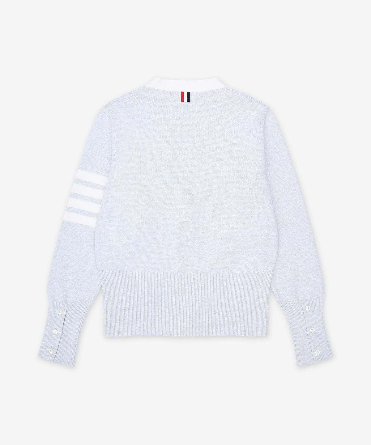 톰 브라운(THOM BROWNE) 밀라노 스티치 코튼 4-바 가디건 - 페일 그레이 / FKC207B00219050