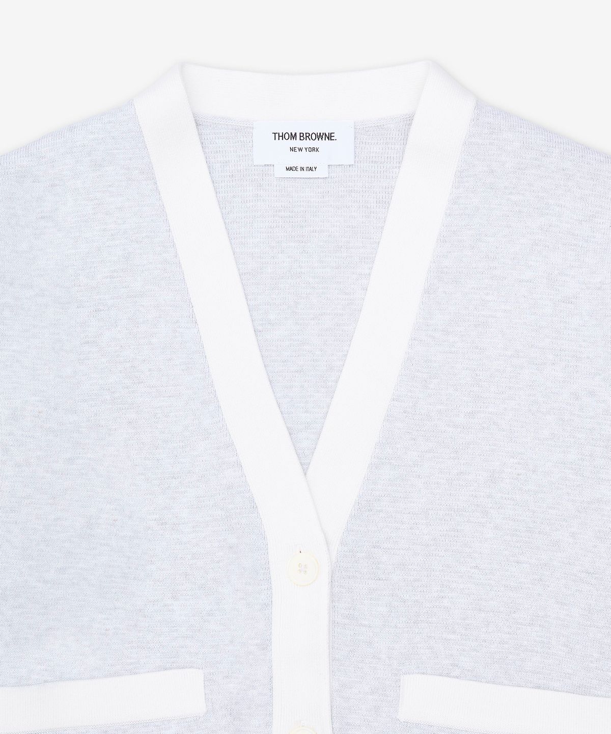 톰 브라운(THOM BROWNE) 밀라노 스티치 코튼 4-바 가디건 - 페일 그레이 / FKC207B00219050