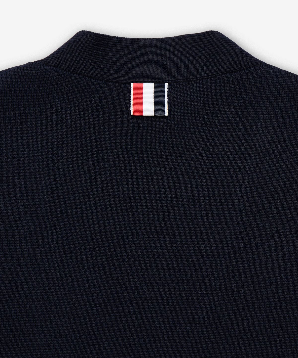 톰 브라운(THOM BROWNE) 울 4-바 브이넥 가디건 - 네이비 / FKC207A00014415