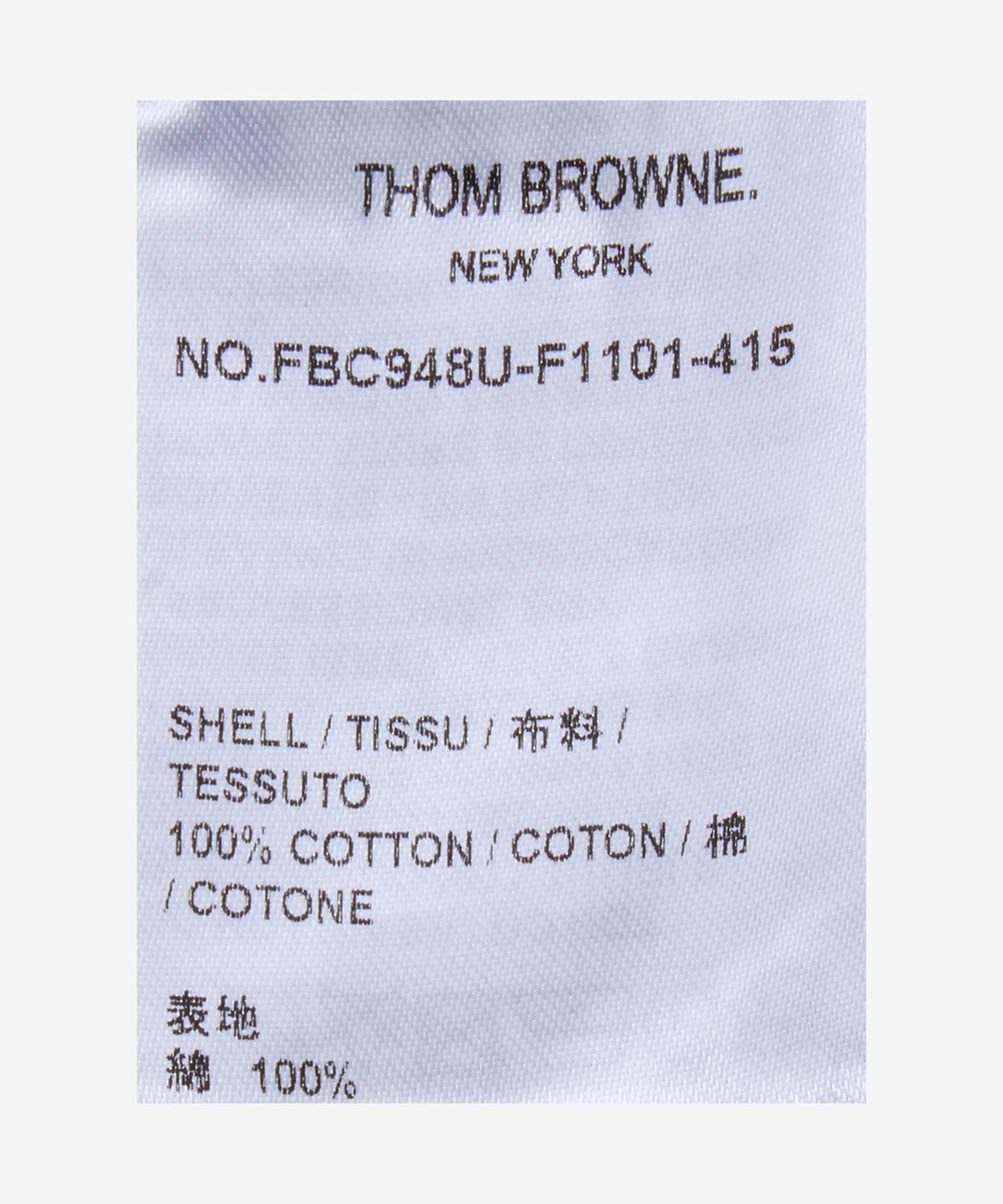 톰 브라운(THOM BROWNE) 셀비지 데님 슈렁큰 재킷 - 네이비 / FBC948UF1101415